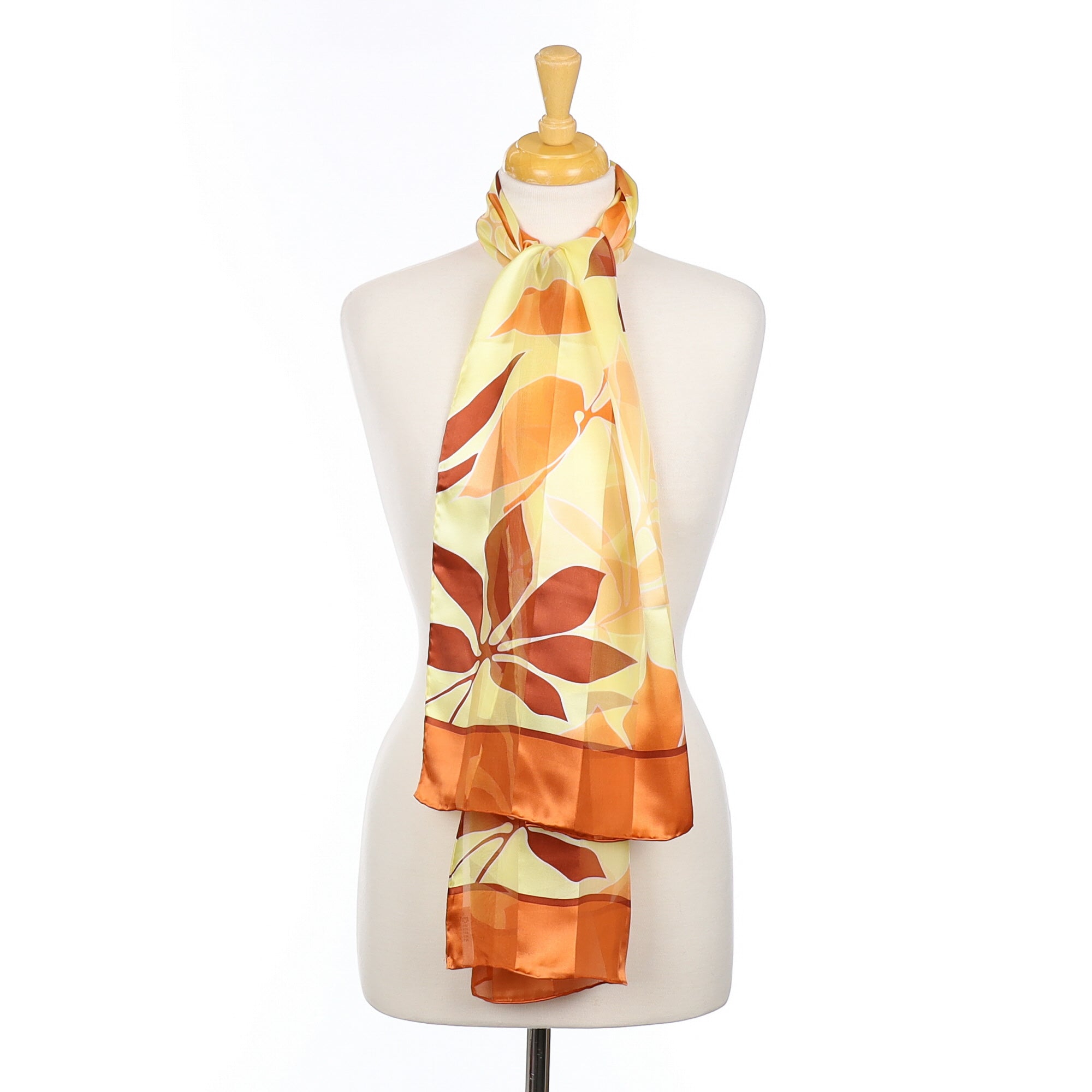 Brand New Jammers Leufgen Orange and Yellow Long Silk Scarf