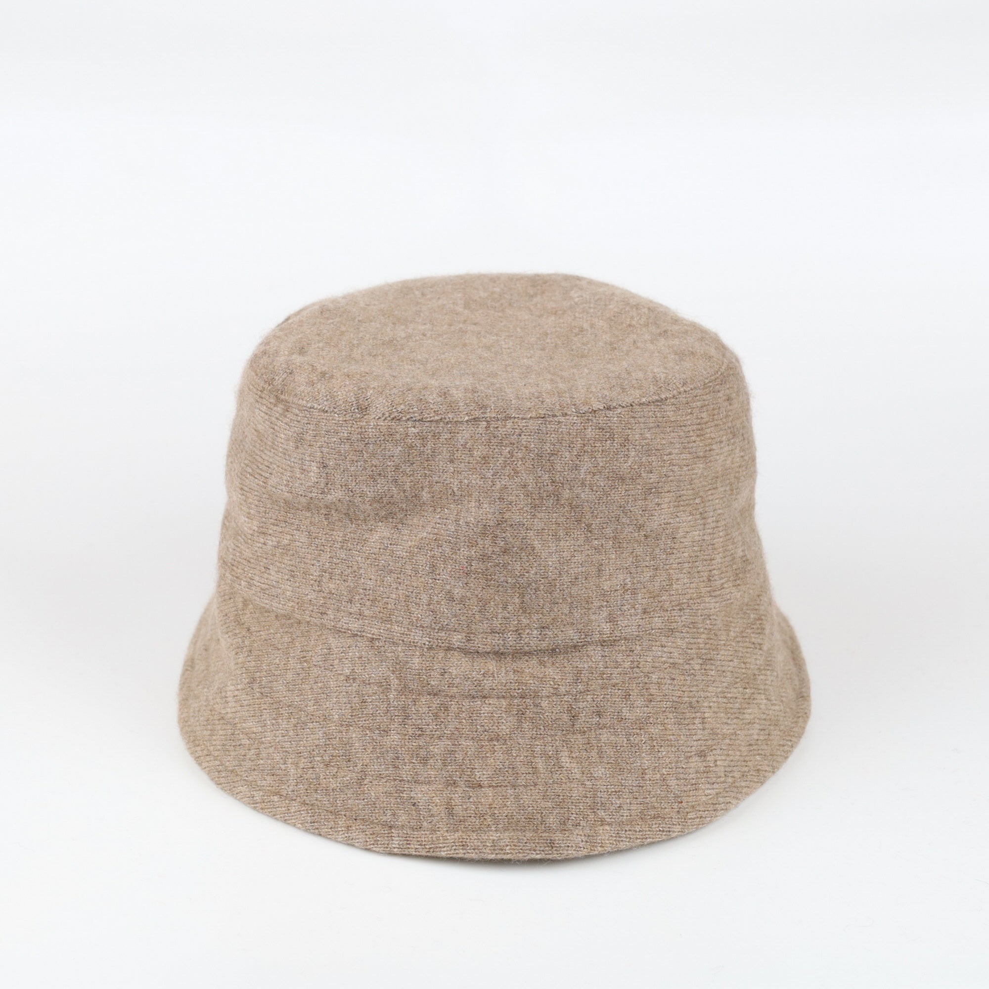 Taupe Brown Reversible Cashmere Bucket Hat Medium