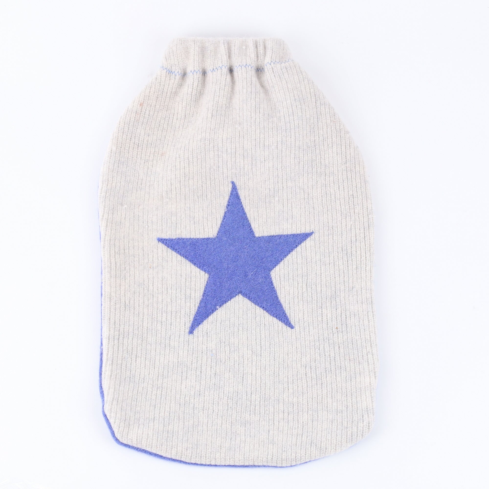 Smoke Grey and Blue Cashmere Large Hot Water Bottle