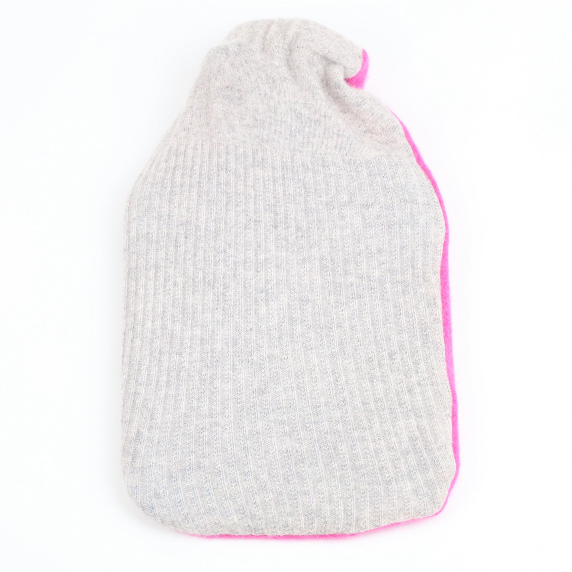 Fuchsia and Smoke Grey Large Cashmere Hot Water Bottle