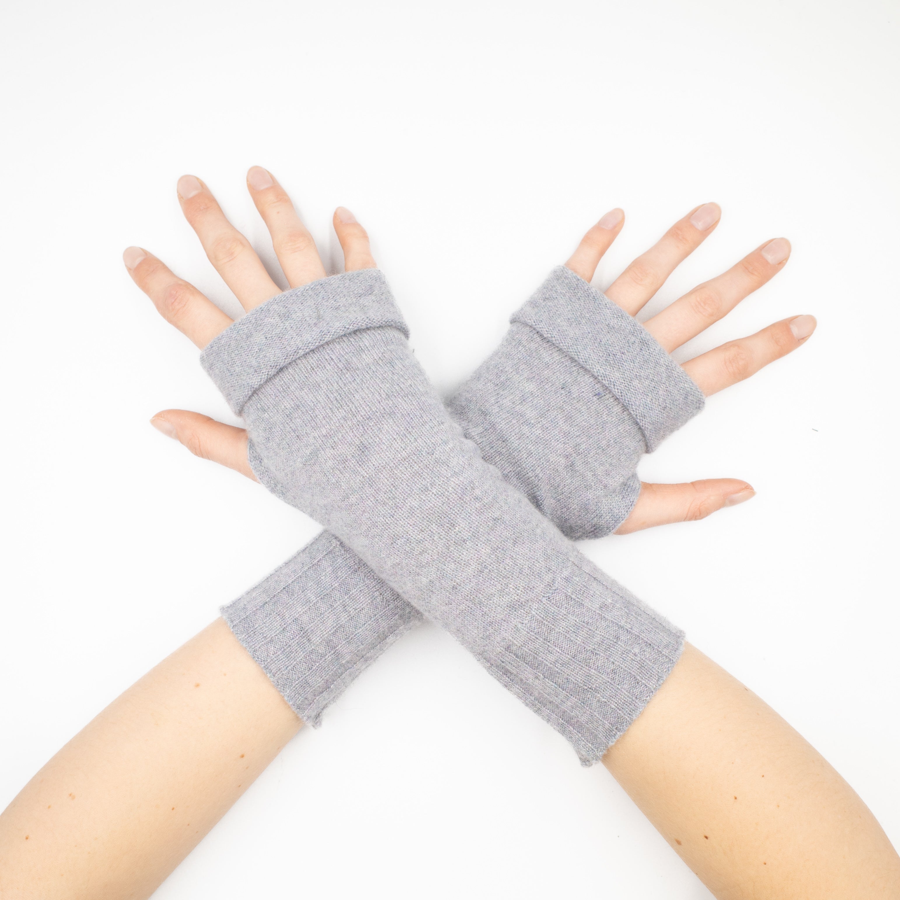 Stone Blue Fingerless Gloves