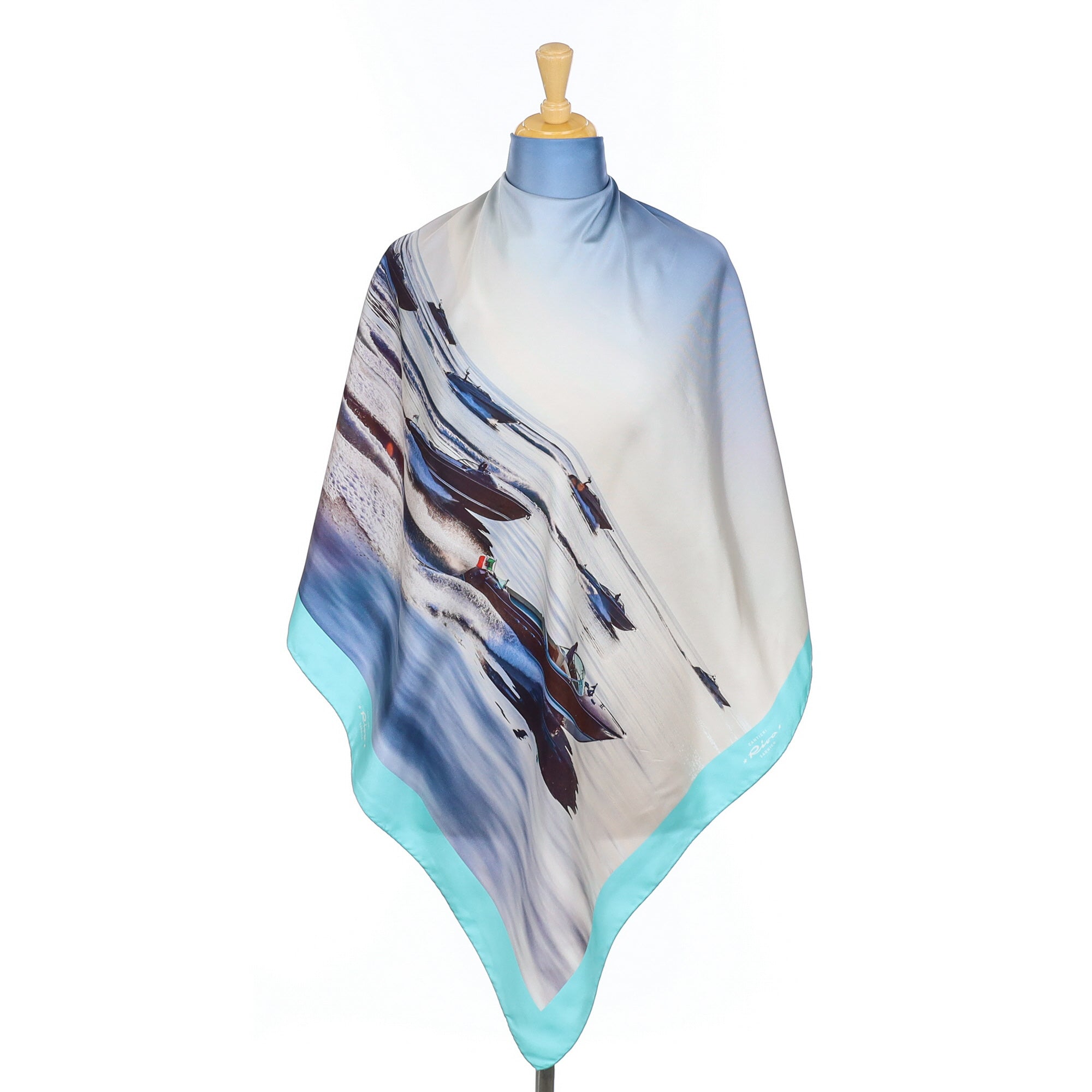 Italian Boat Scene Modern Silk Scarf