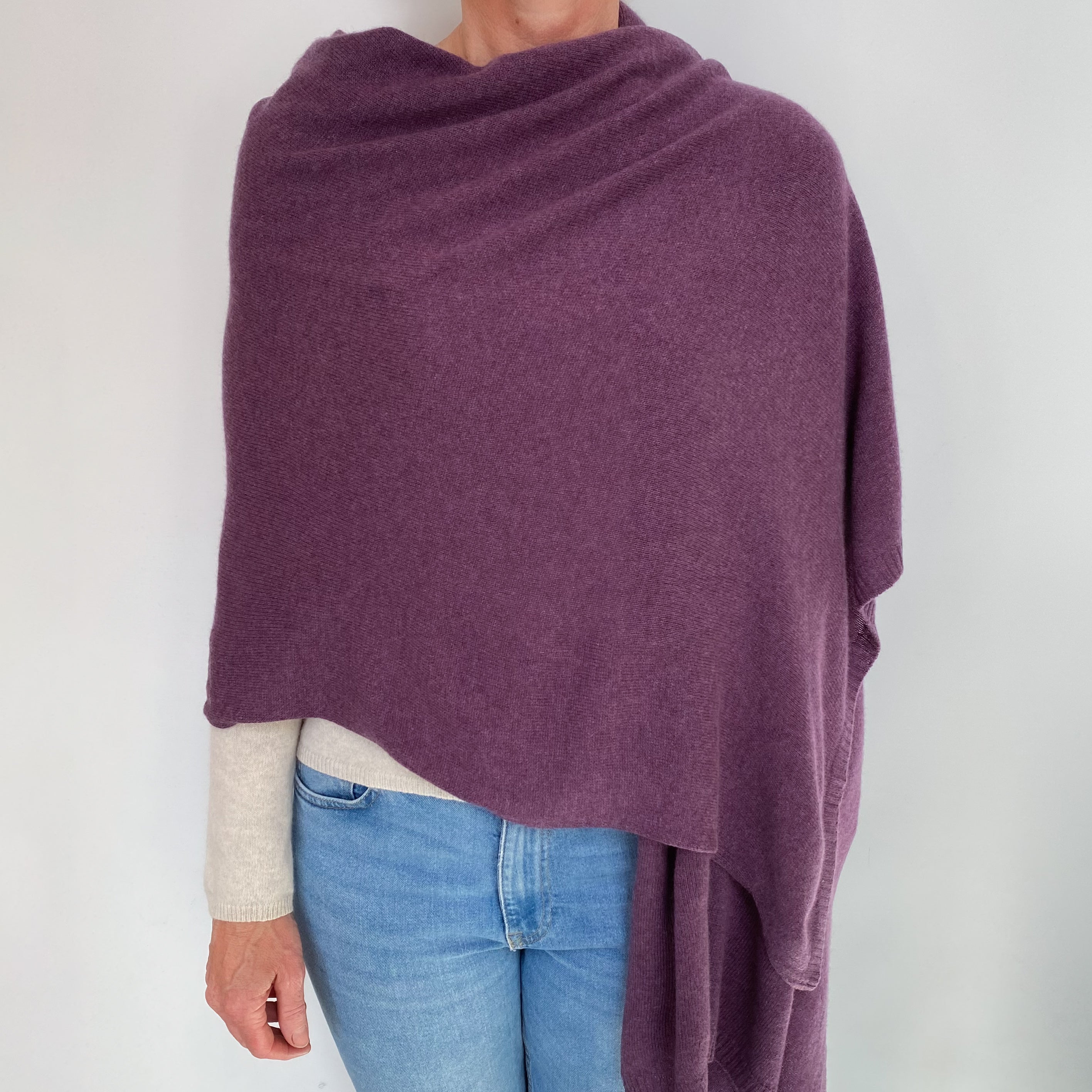 Brand New Plum Purple Recycled Cashmere Wrap DISPATCHED W/C 21ST OCTOBER