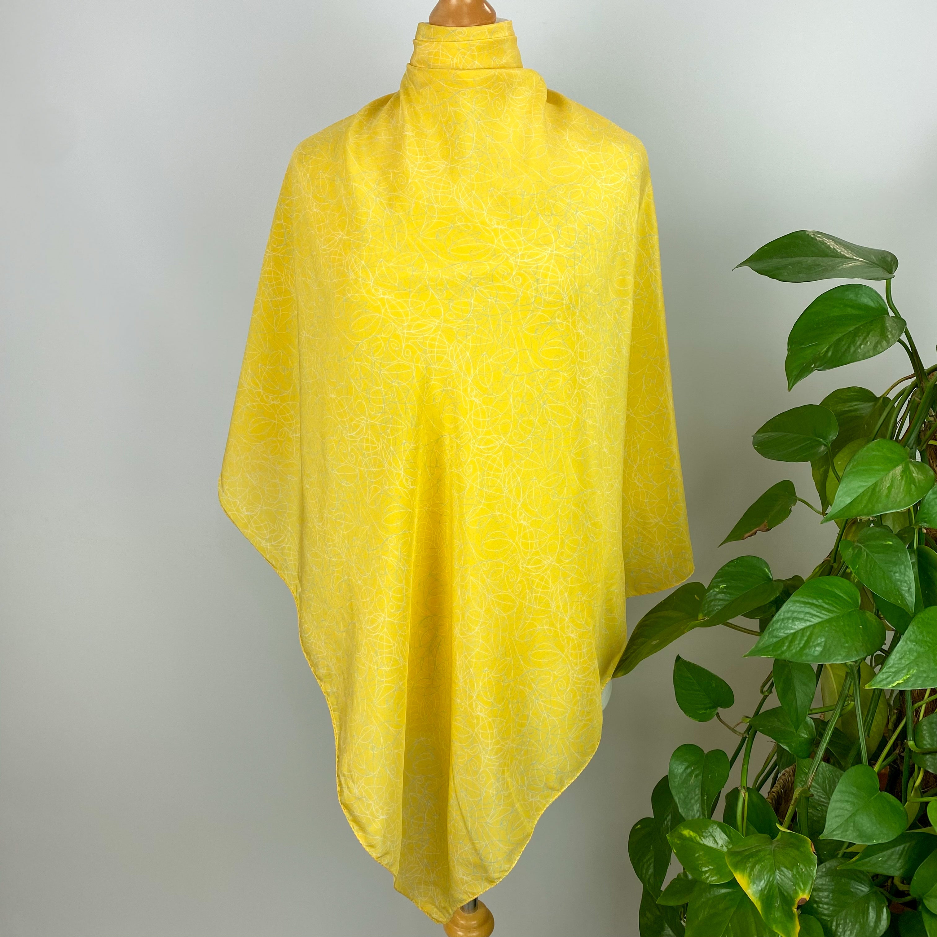 Yellow Subtle Pattern Silk Scarf