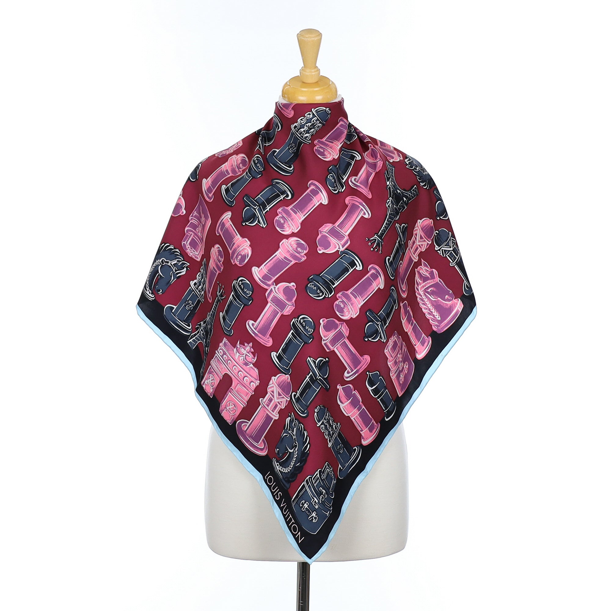 Louis Vuitton Chess Design Silk Scarf