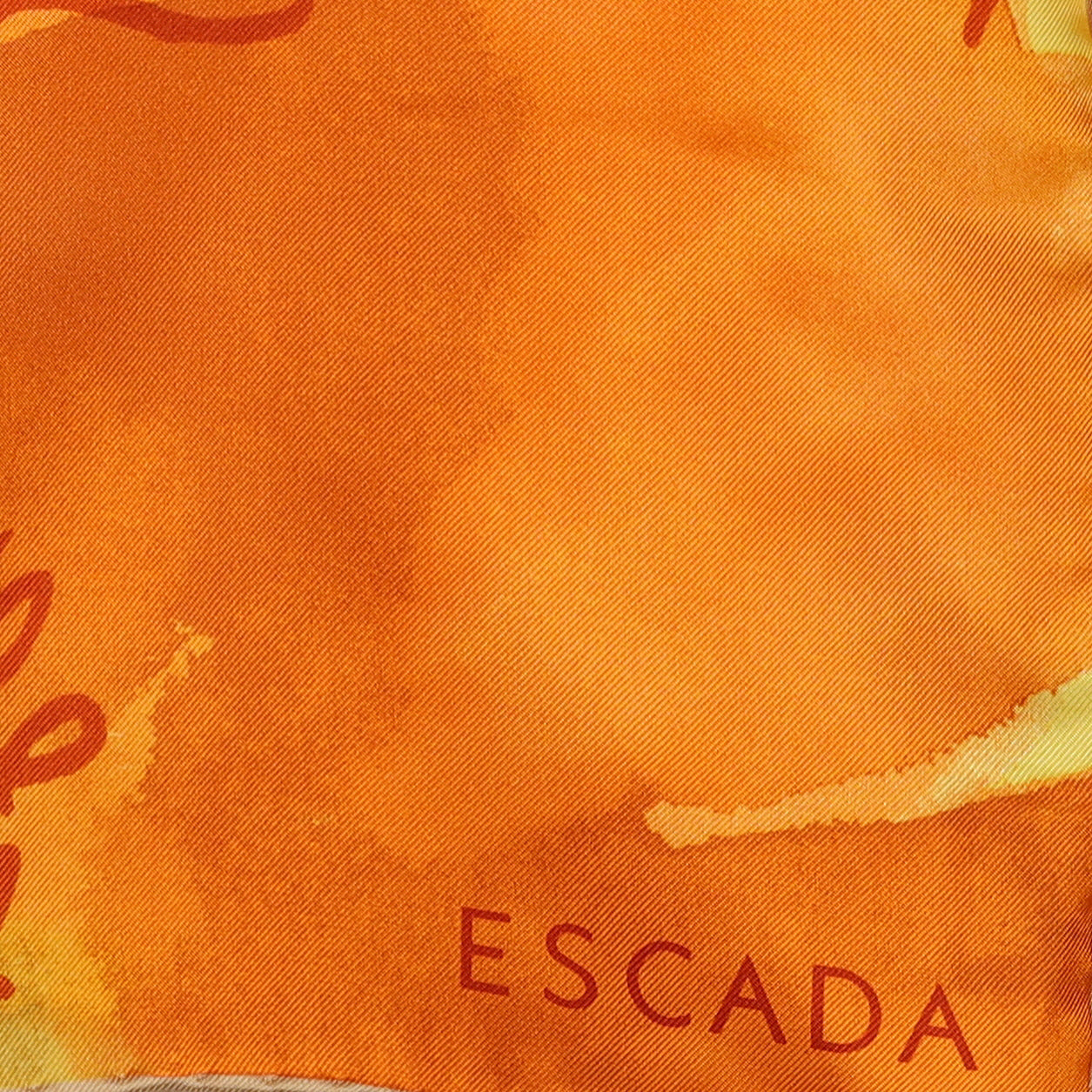 Brand New Escada Orange Abstract Silk Scarf