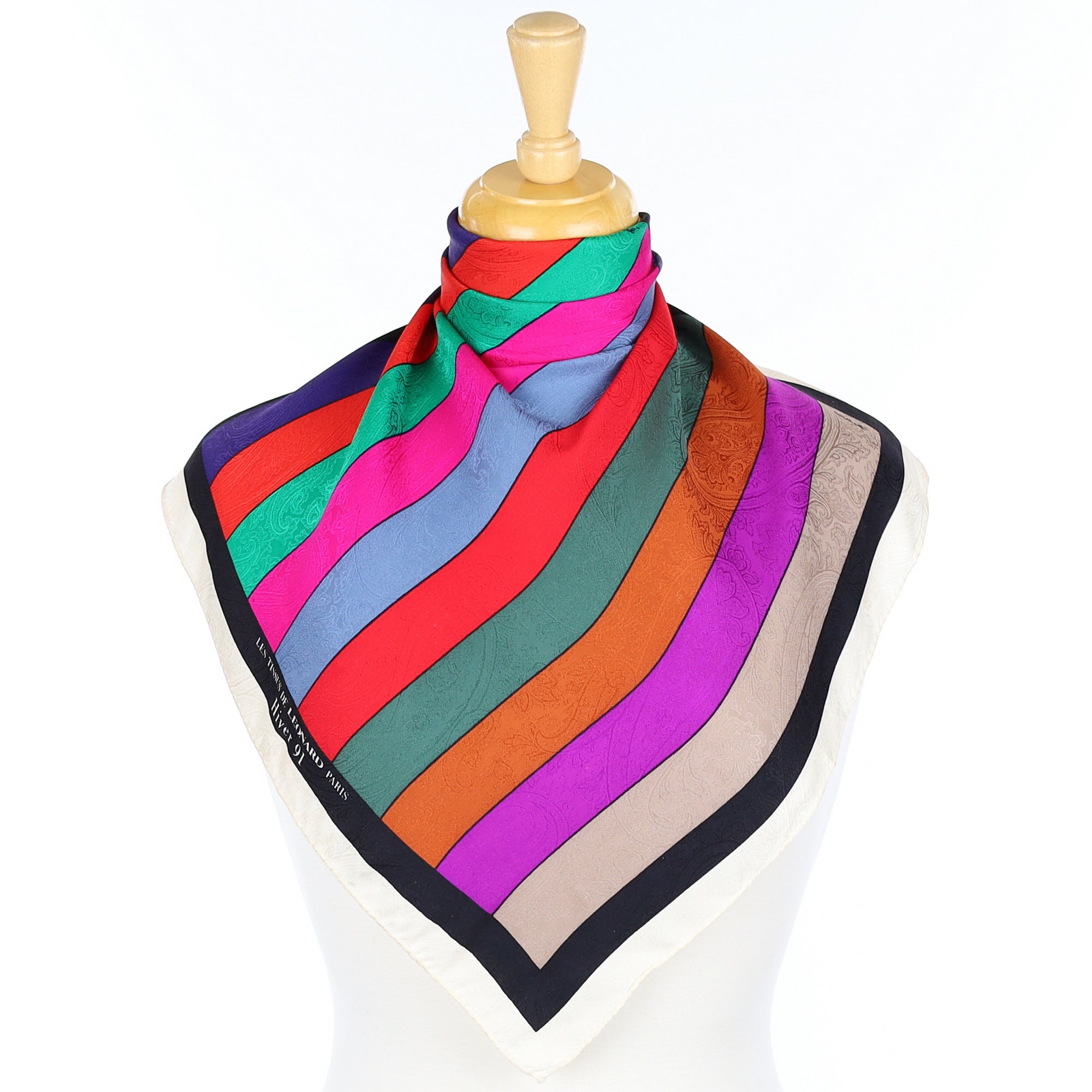 Immaculate Leonard Striped Silk Scarf