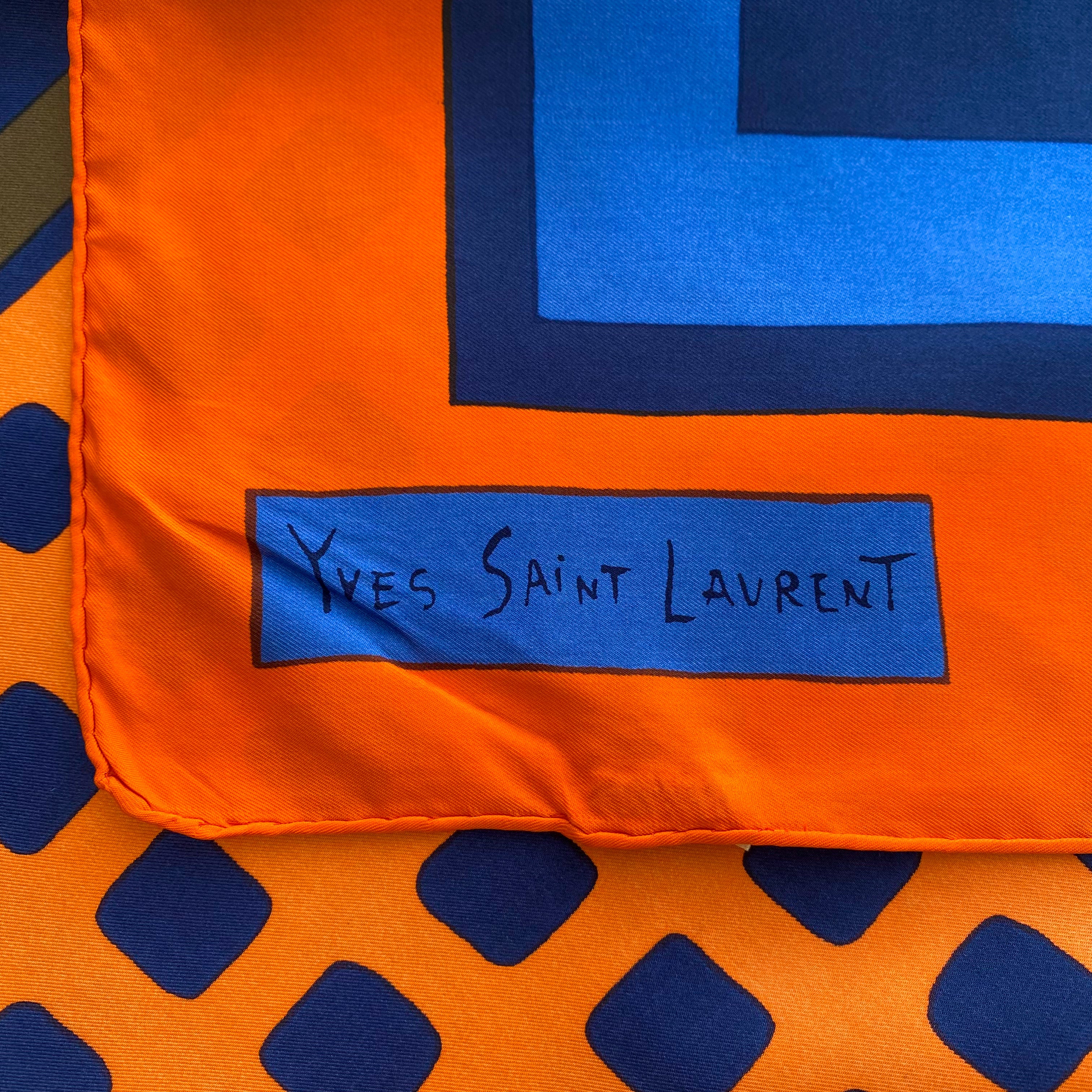 Yves Saint Laurent Orange Vintage Silk Scarf