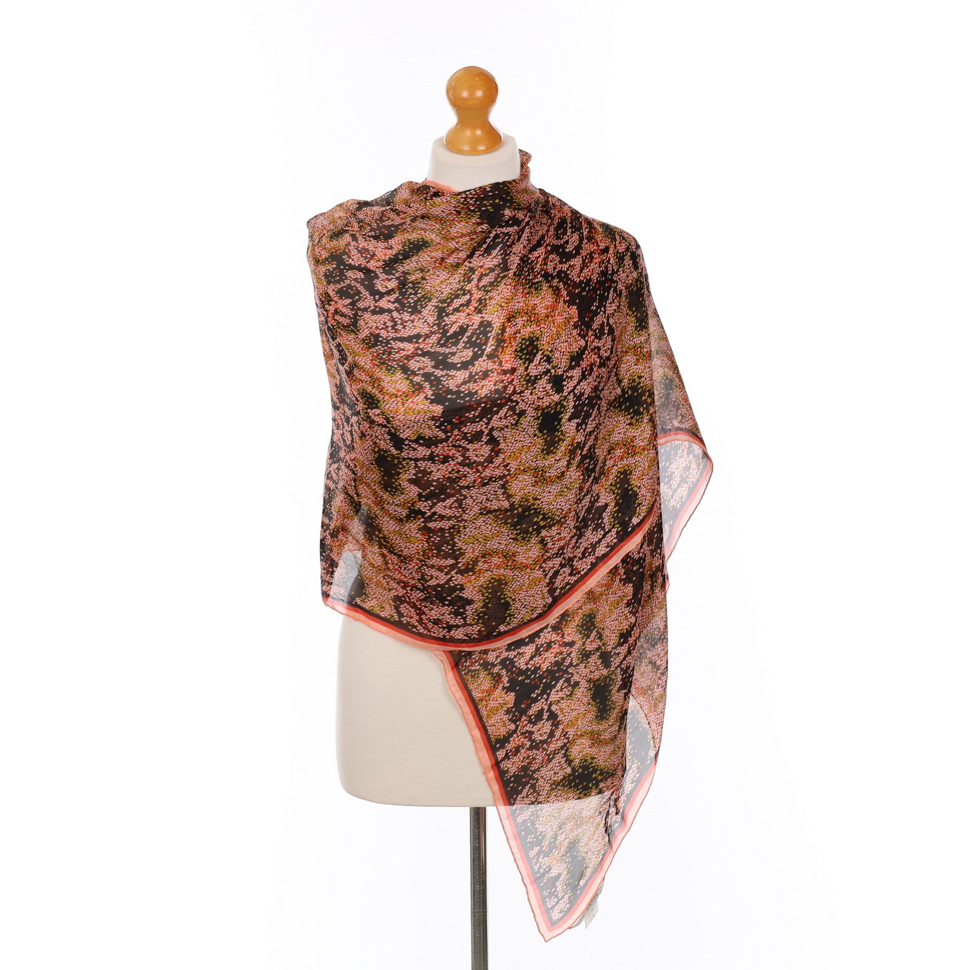 Givenchy Black Patterned Silk Scarf