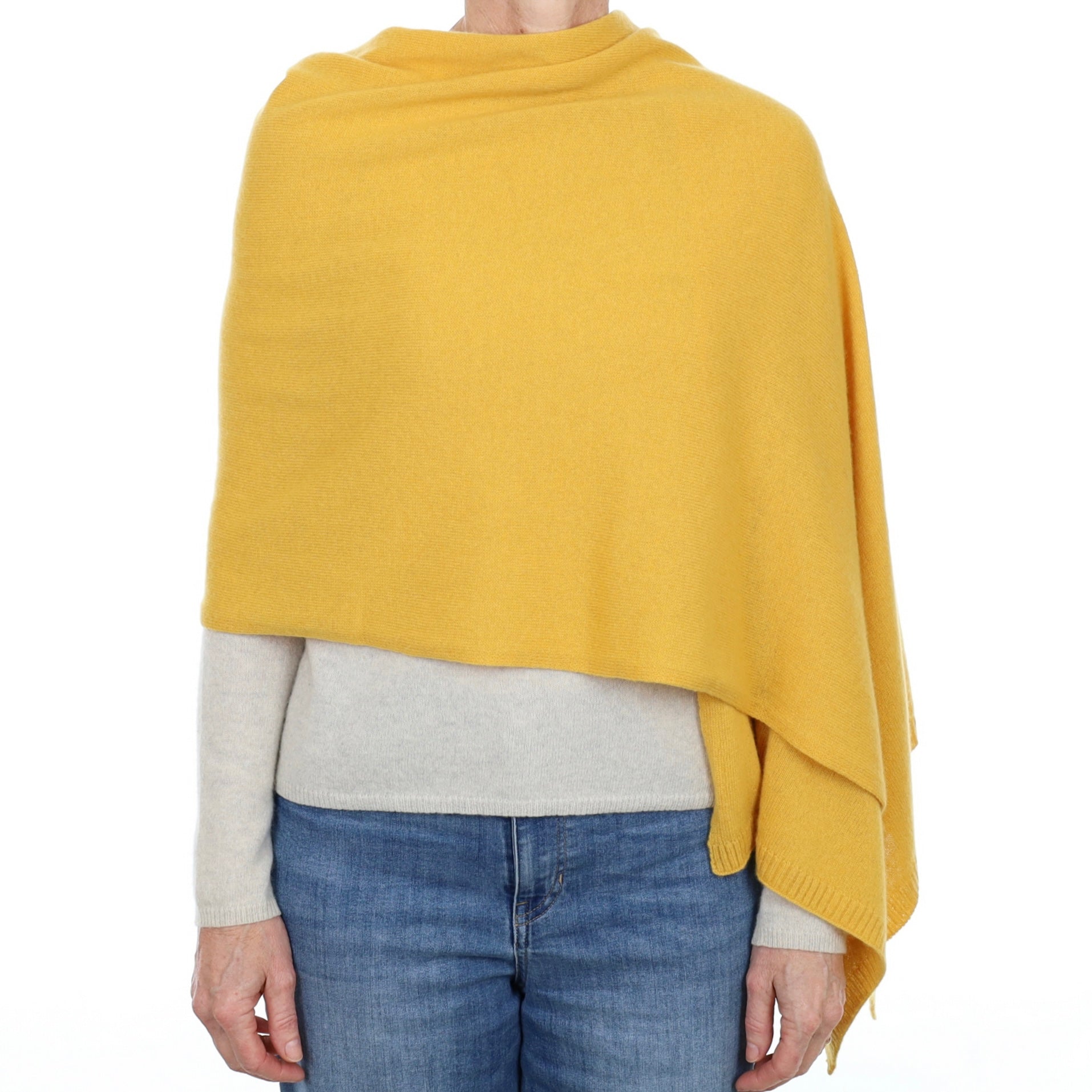 Brand New Mustard Yellow Recycled Cashmere Wrap