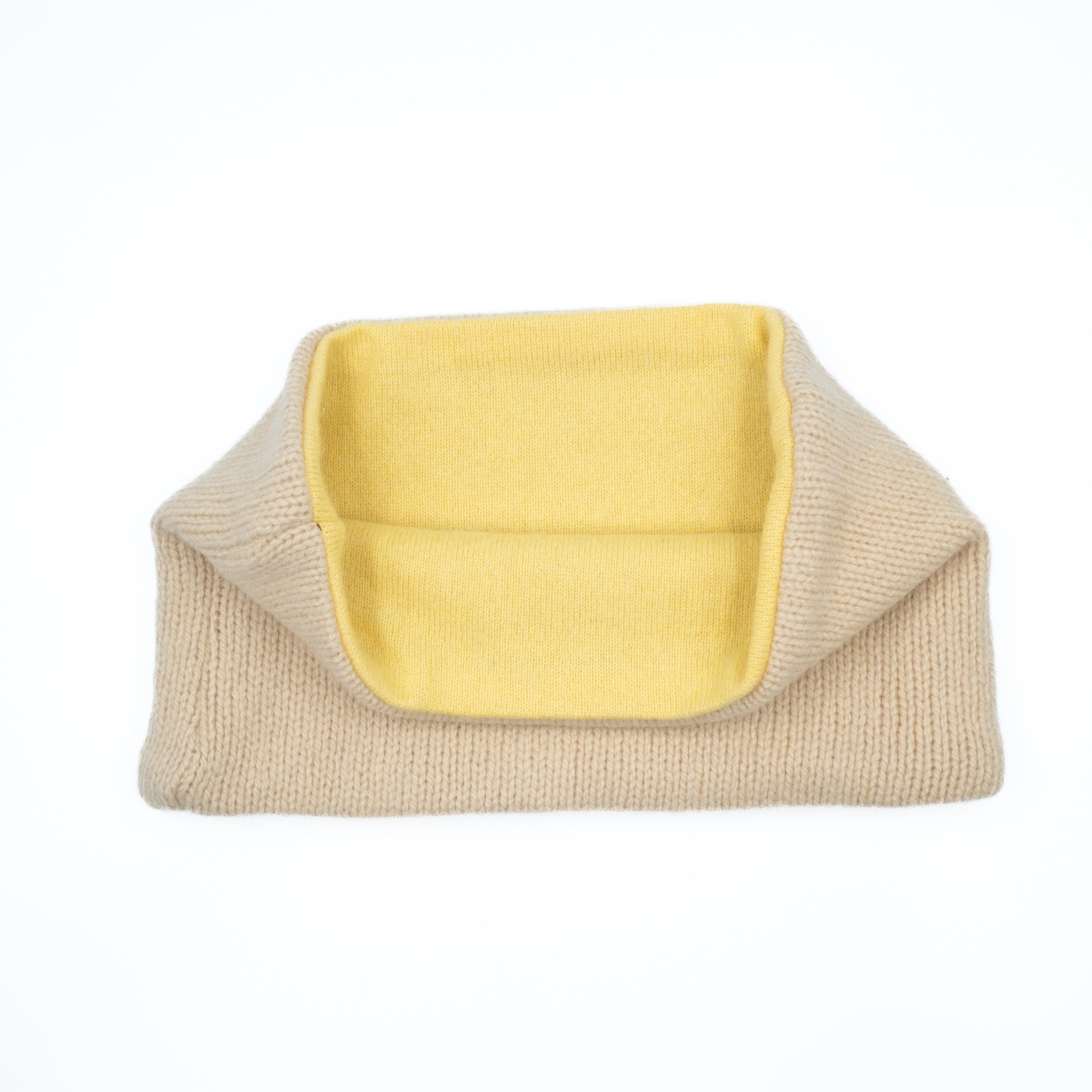 Pale Vanilla Fudge and Sunshine Yellow Neck Warmer