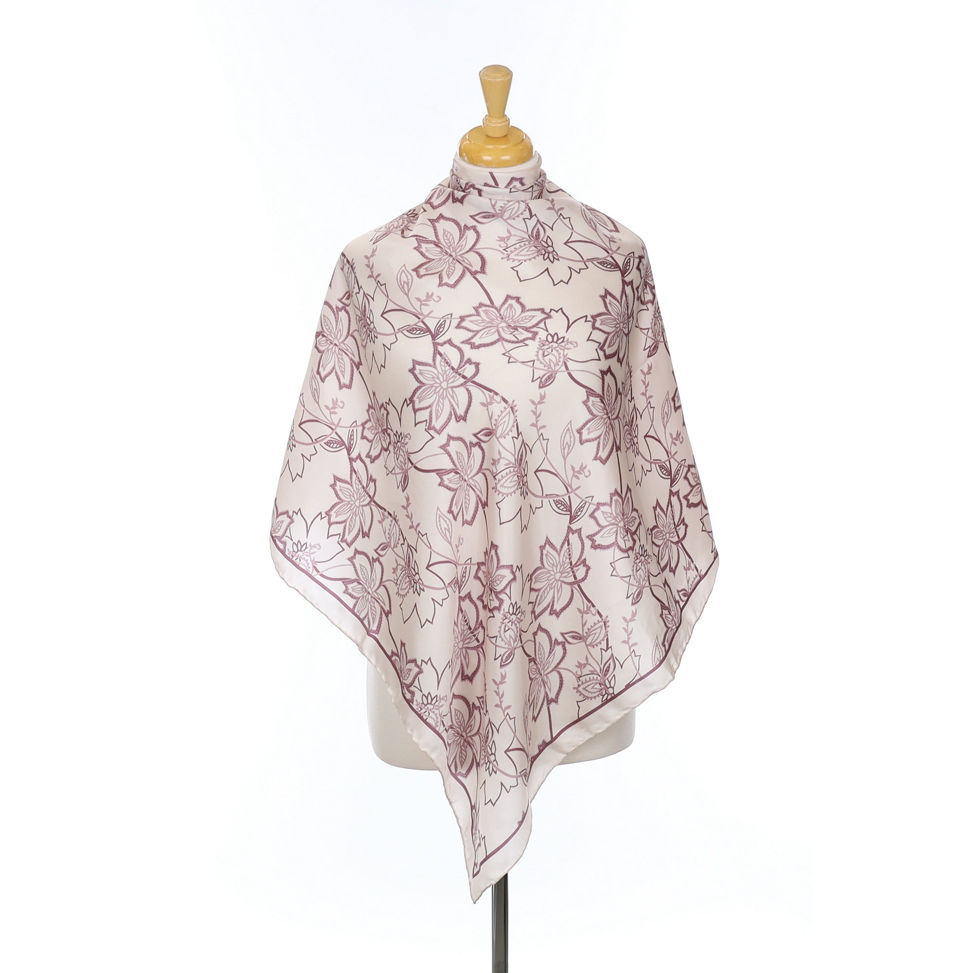 Brand New Beckford Mauve Floral Silk Scarf