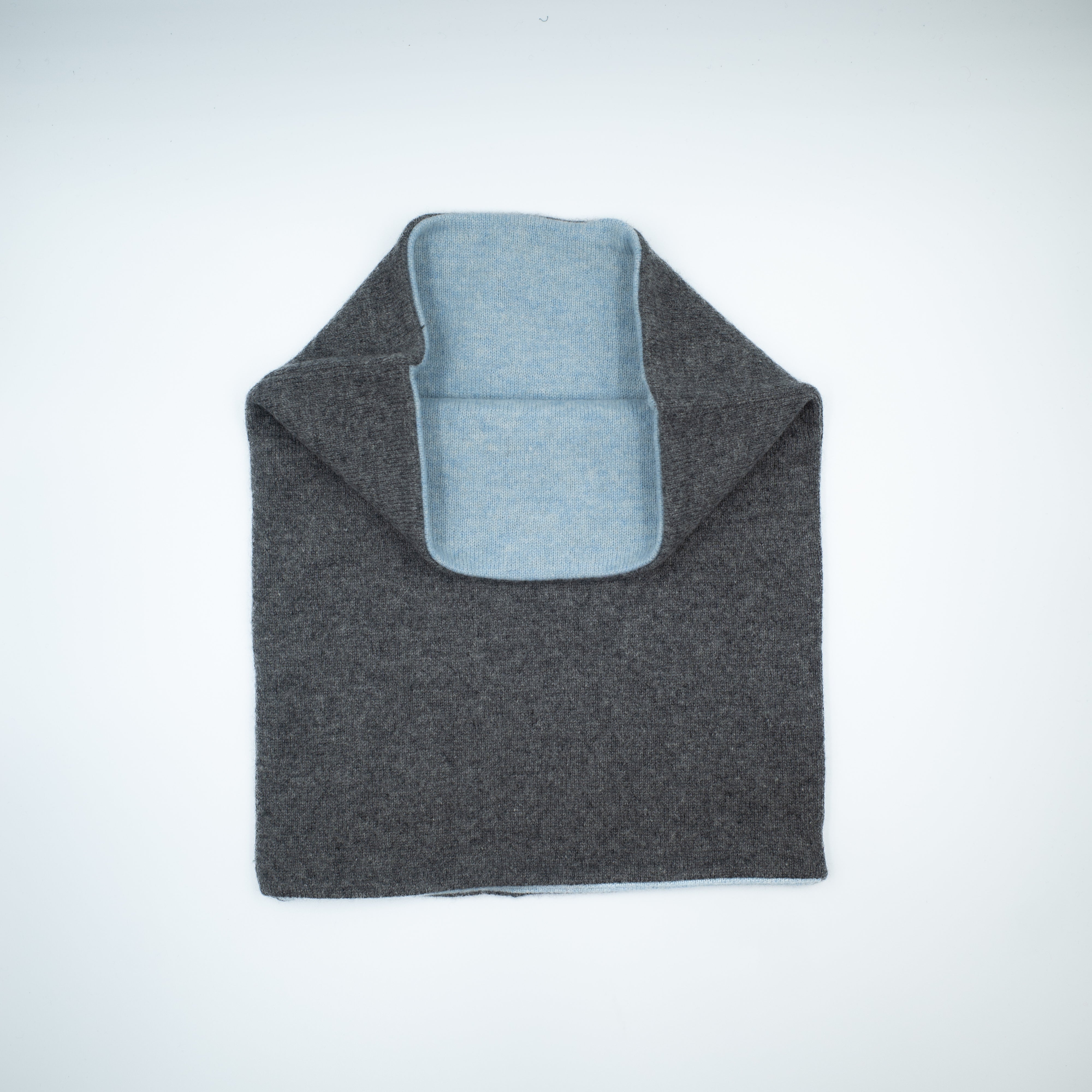 Pale Blue and Smoke Grey Luxury Double Layered Snood