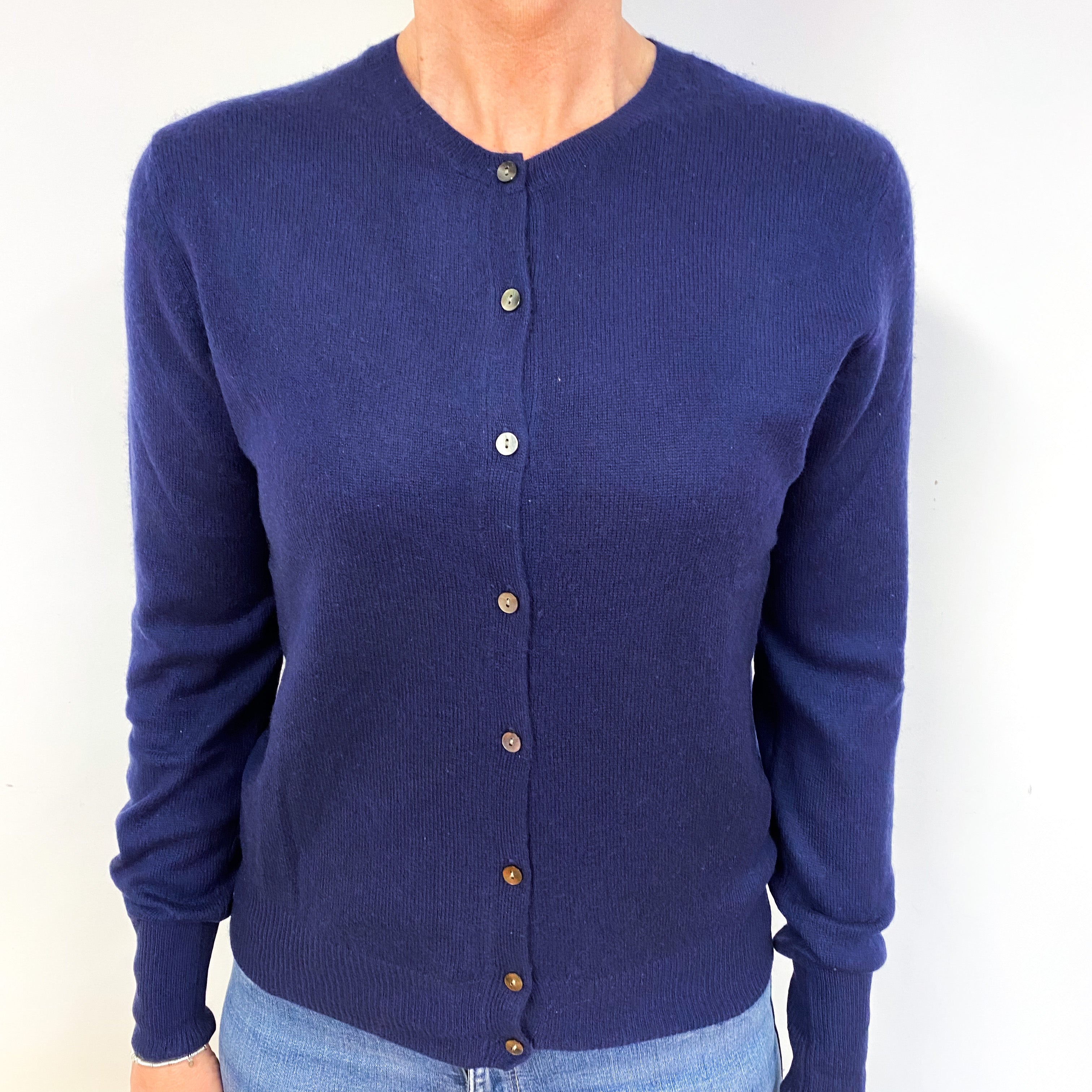 Navy Blue Cashmere Cardigan Medium