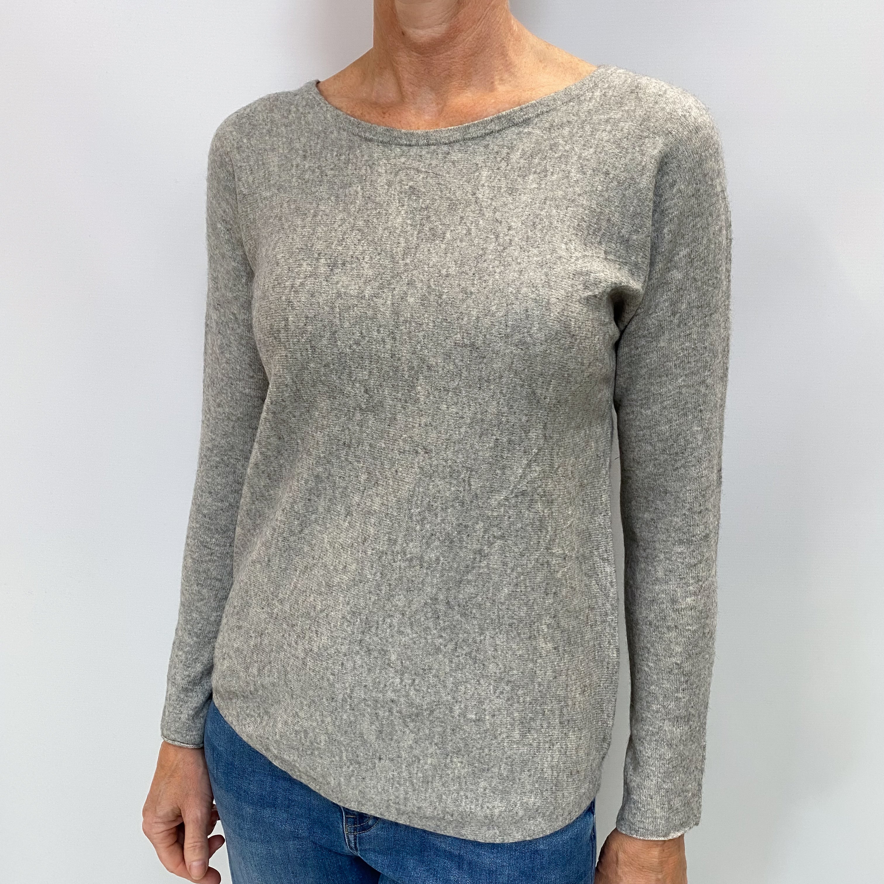 Smoke Grey Cashmere Crew Neck Jumper Small