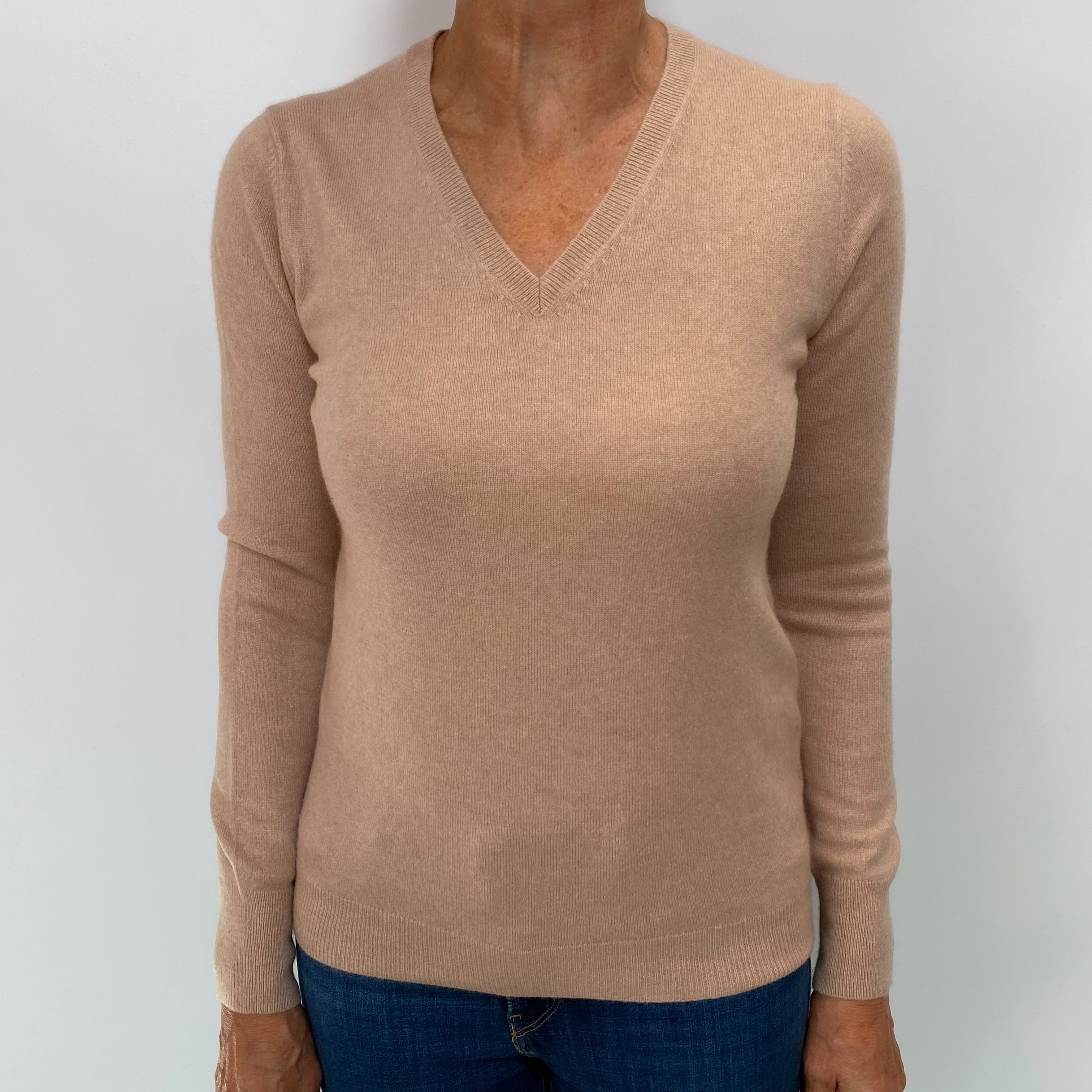 Faded Heather Cashmere V Neck Jumper Medium