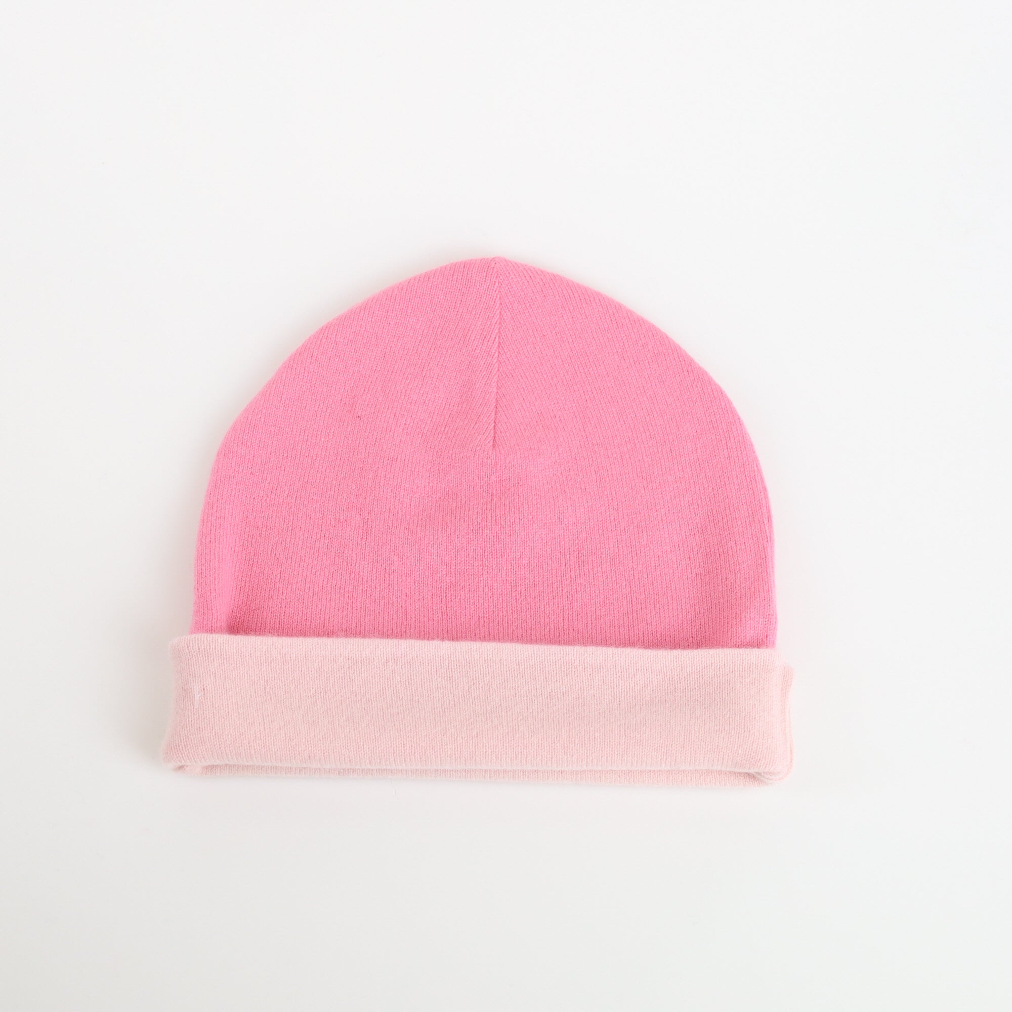 Bubblegum and Palest Pink Reversible Cashmere Beanie Hat