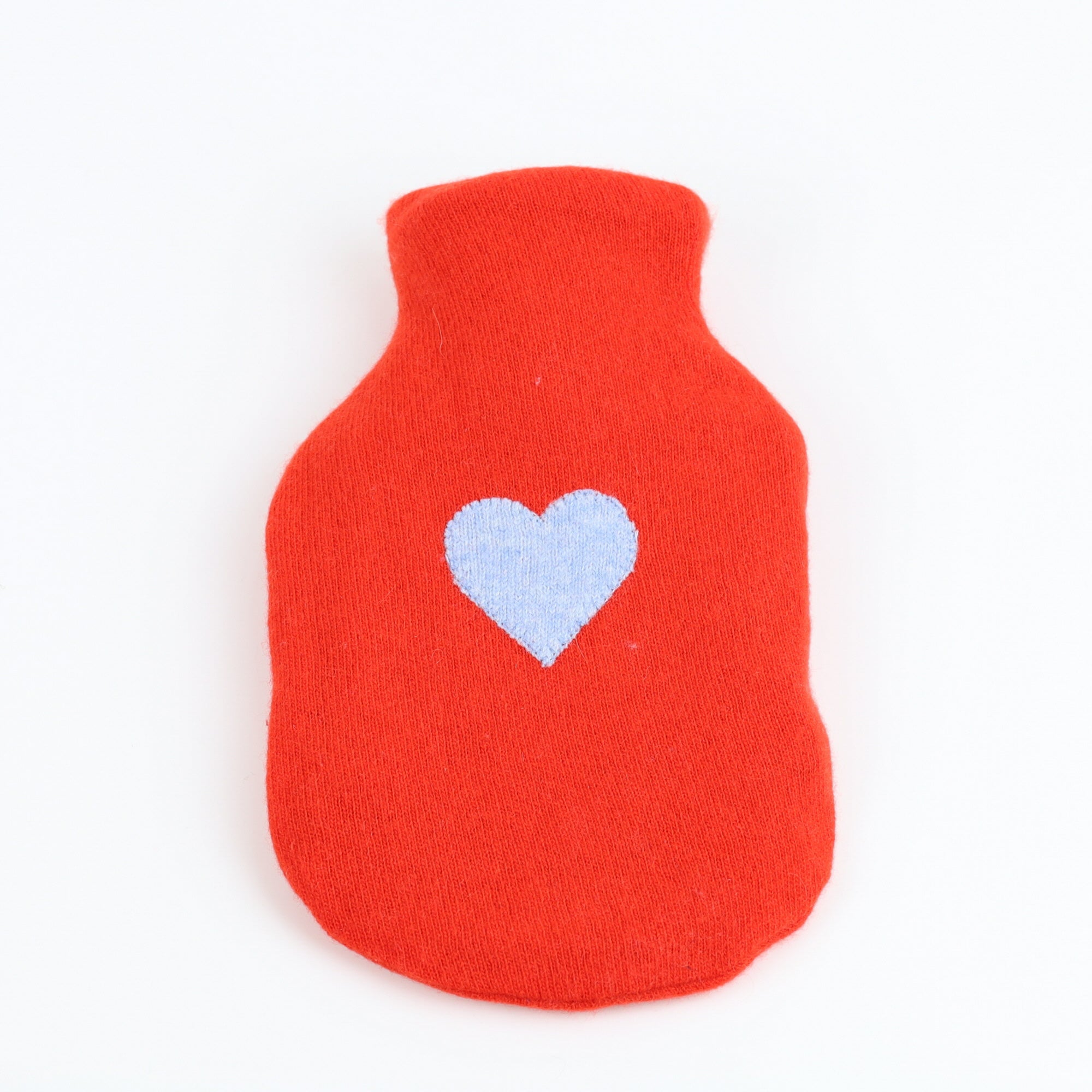 Vermillion Red and Blue Small Cashmere Hot Water Bottle