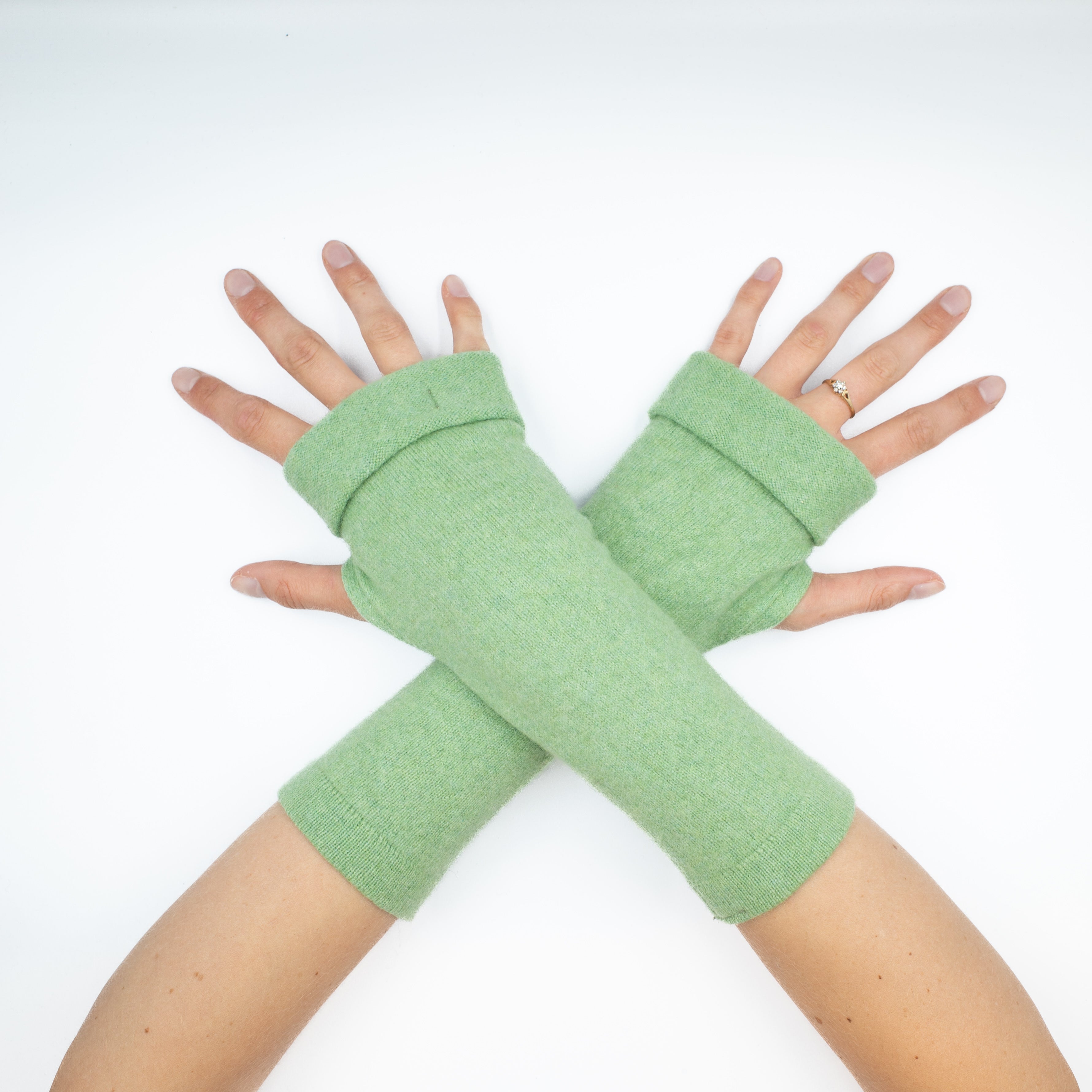 Fern Green Fingerless Gloves