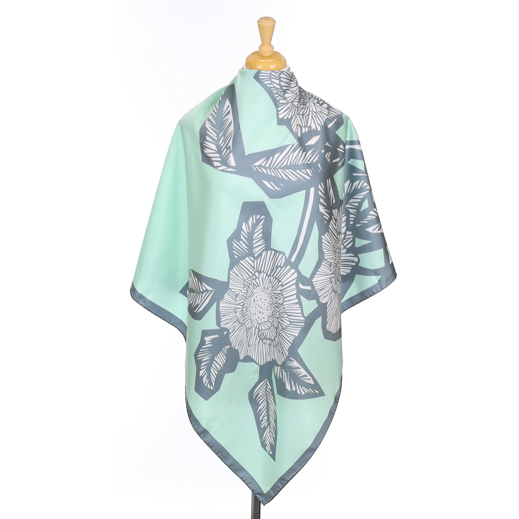 Unworn Italian Botanical Silk Scarf