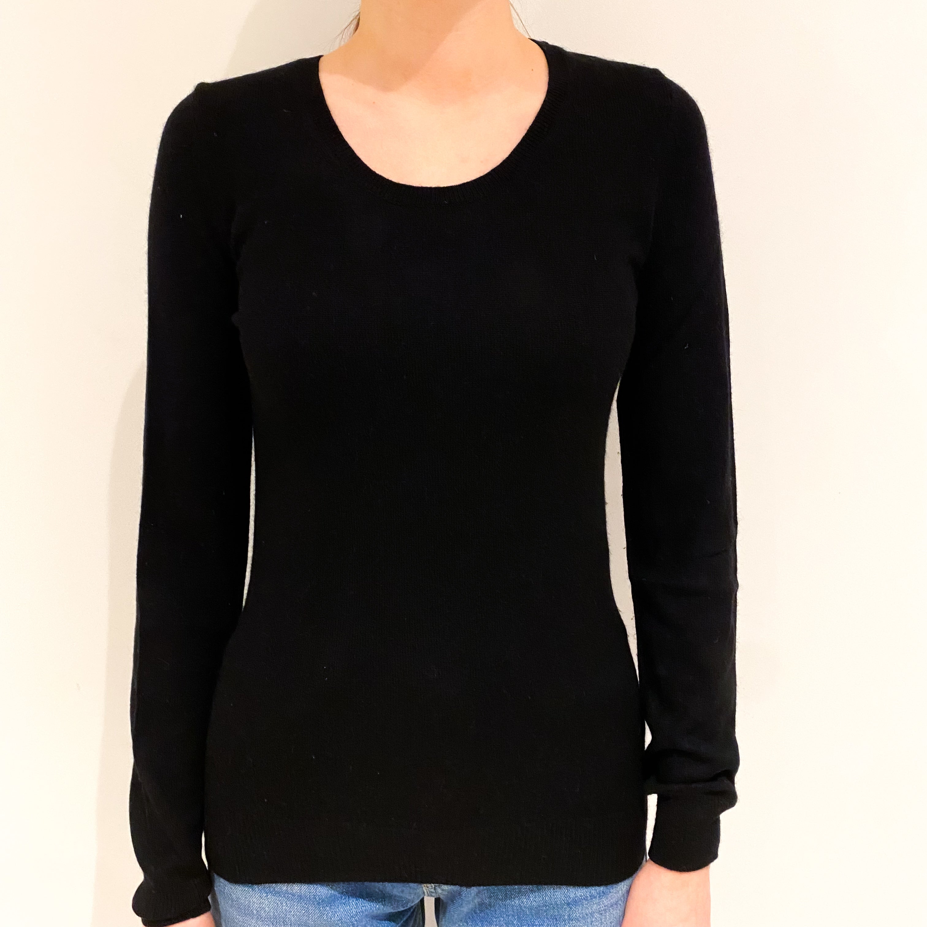 Classic Black Crew Neck Jumper Extra Small