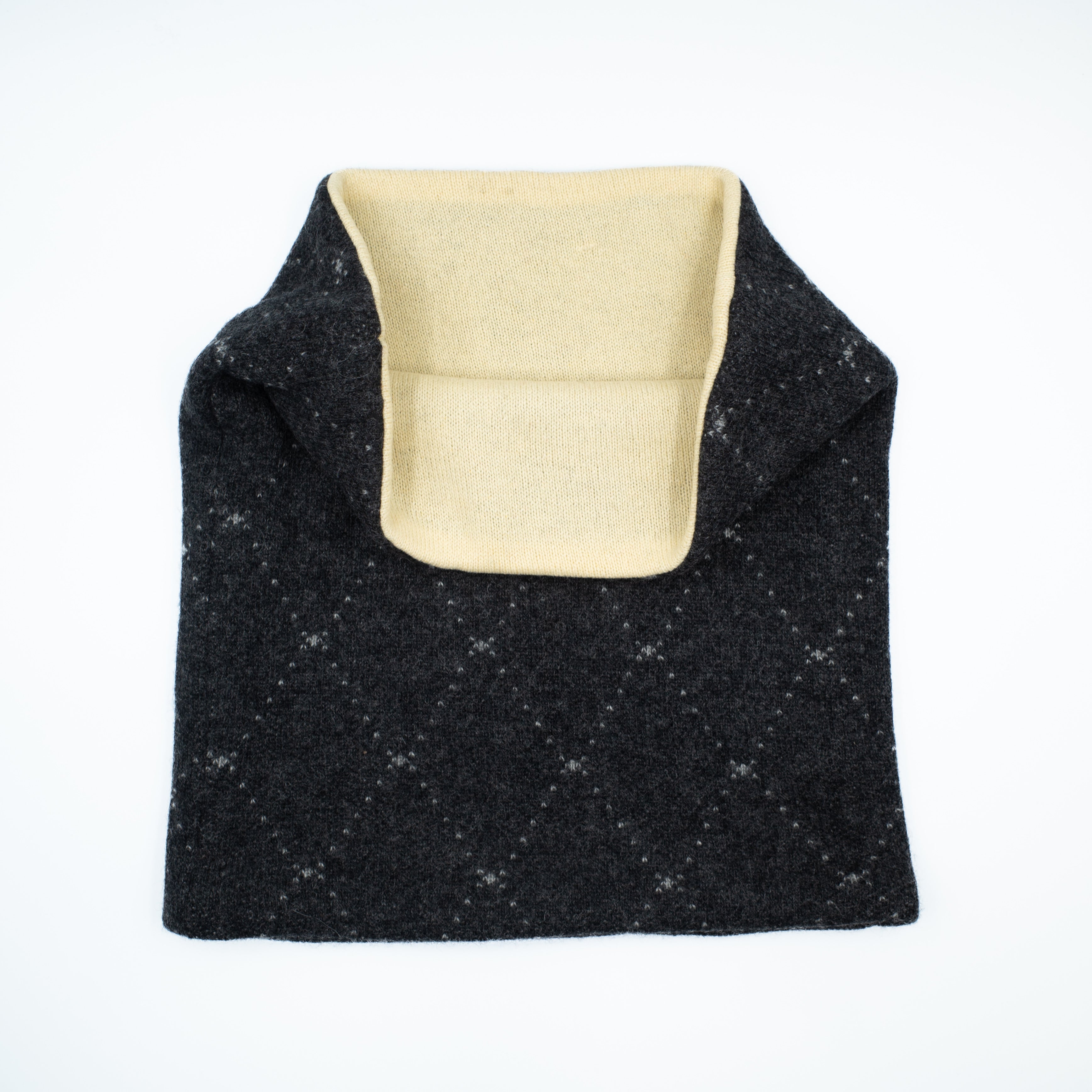 Charcoal Grey Diamond and Yellow Patterned Luxury Double Layered Snood