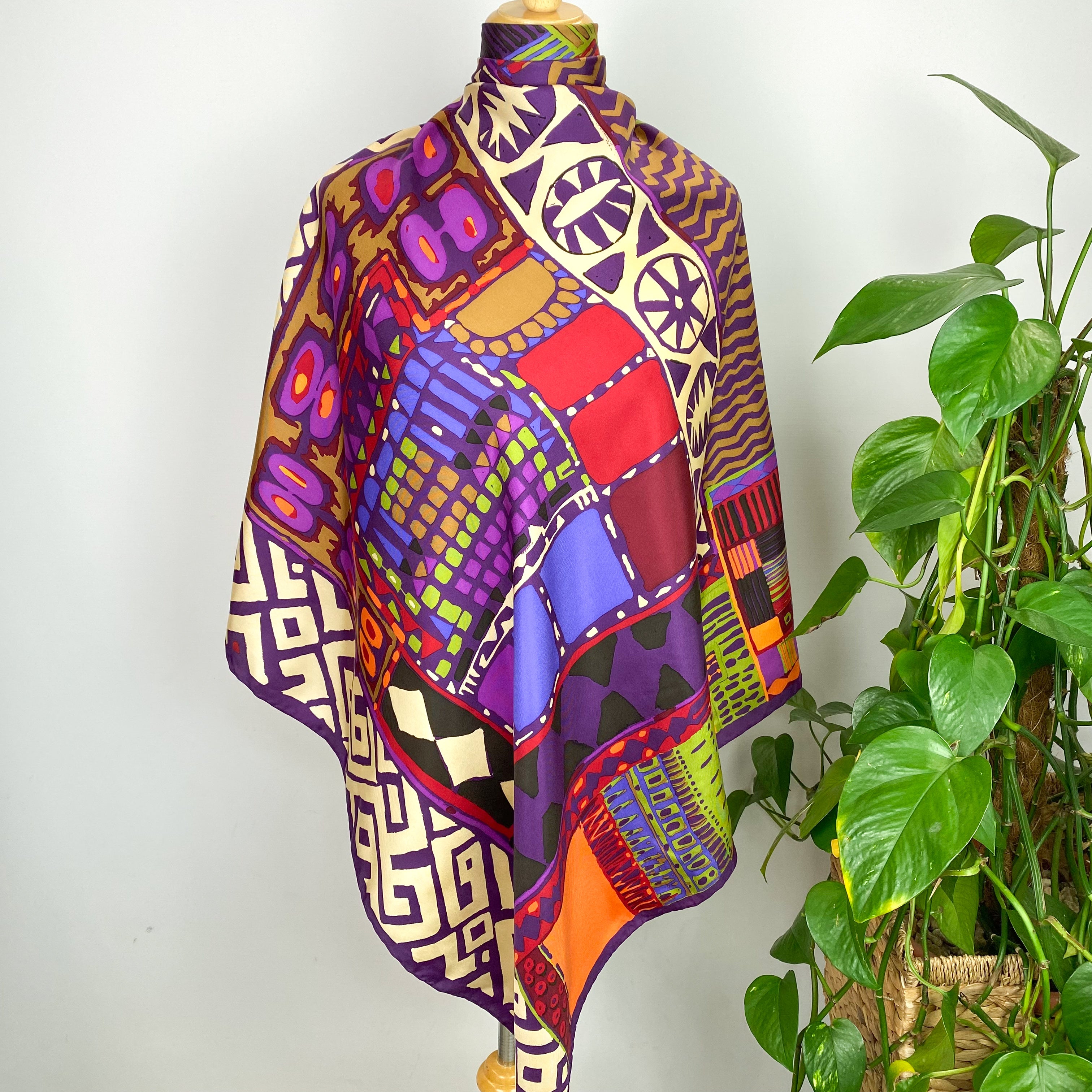 Vibrant Abstract Silk Scarf