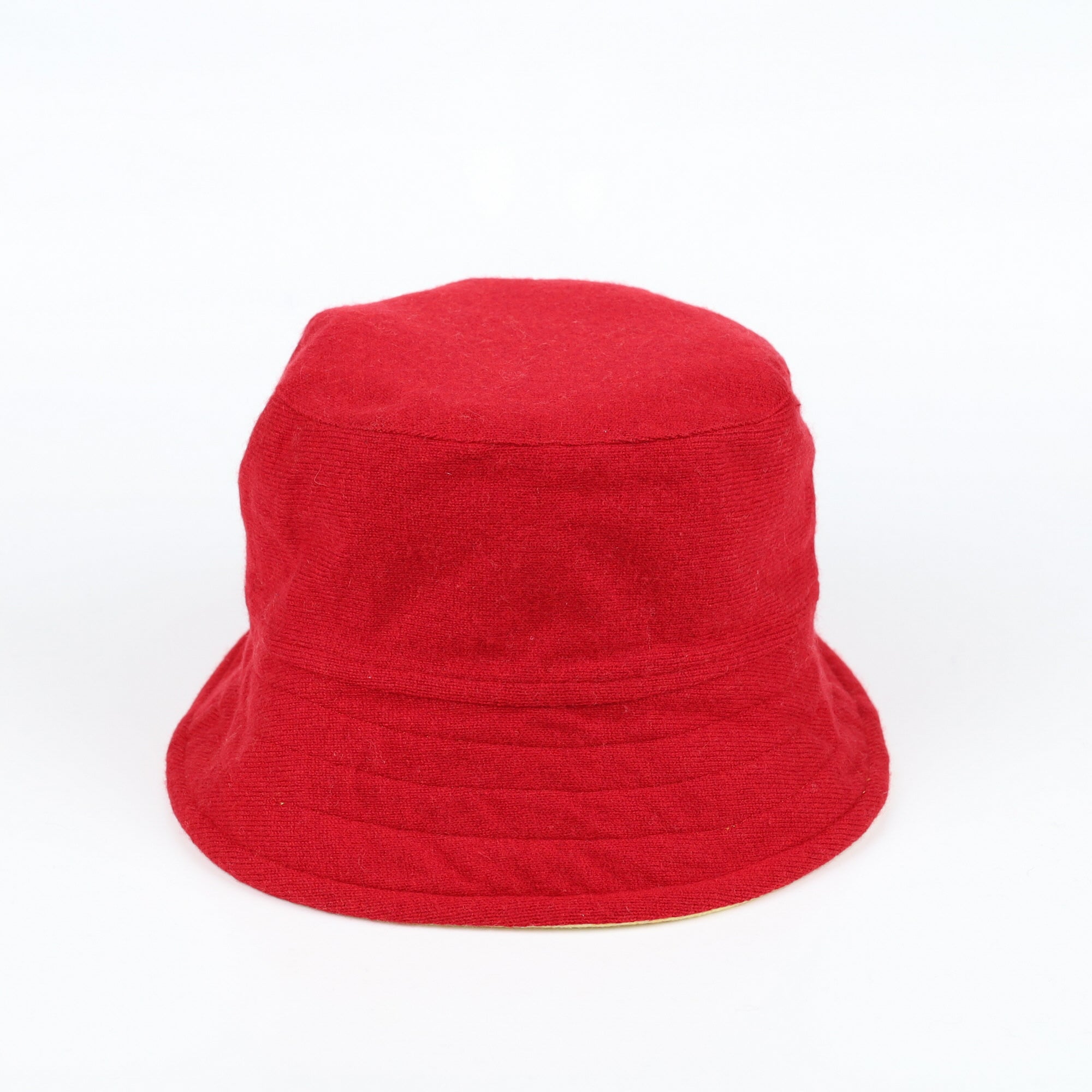 Post Box Red Reversible Cashmere Bucket Hat Medium