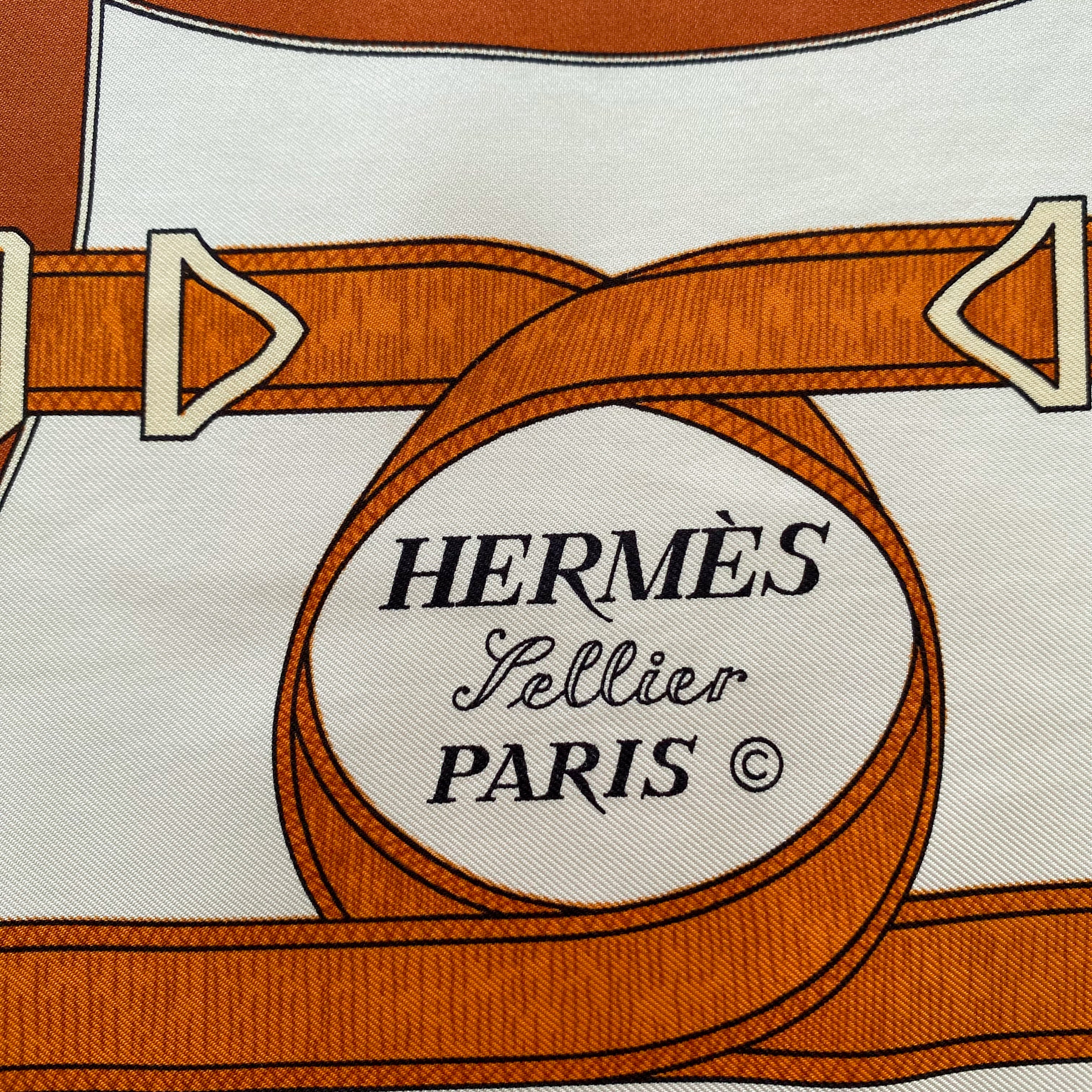 Unworn Boxed Hermès Eperon D’or Silk Scarf