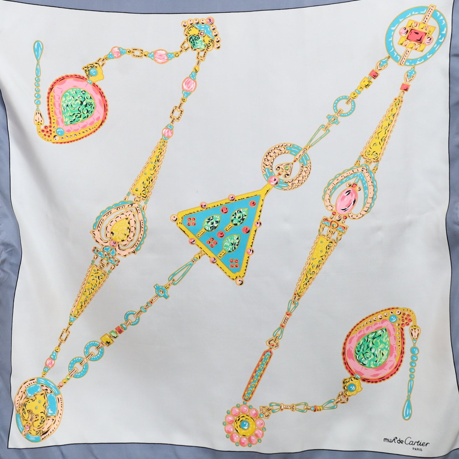 Must de Cartier Jewel Design Silk Scarf