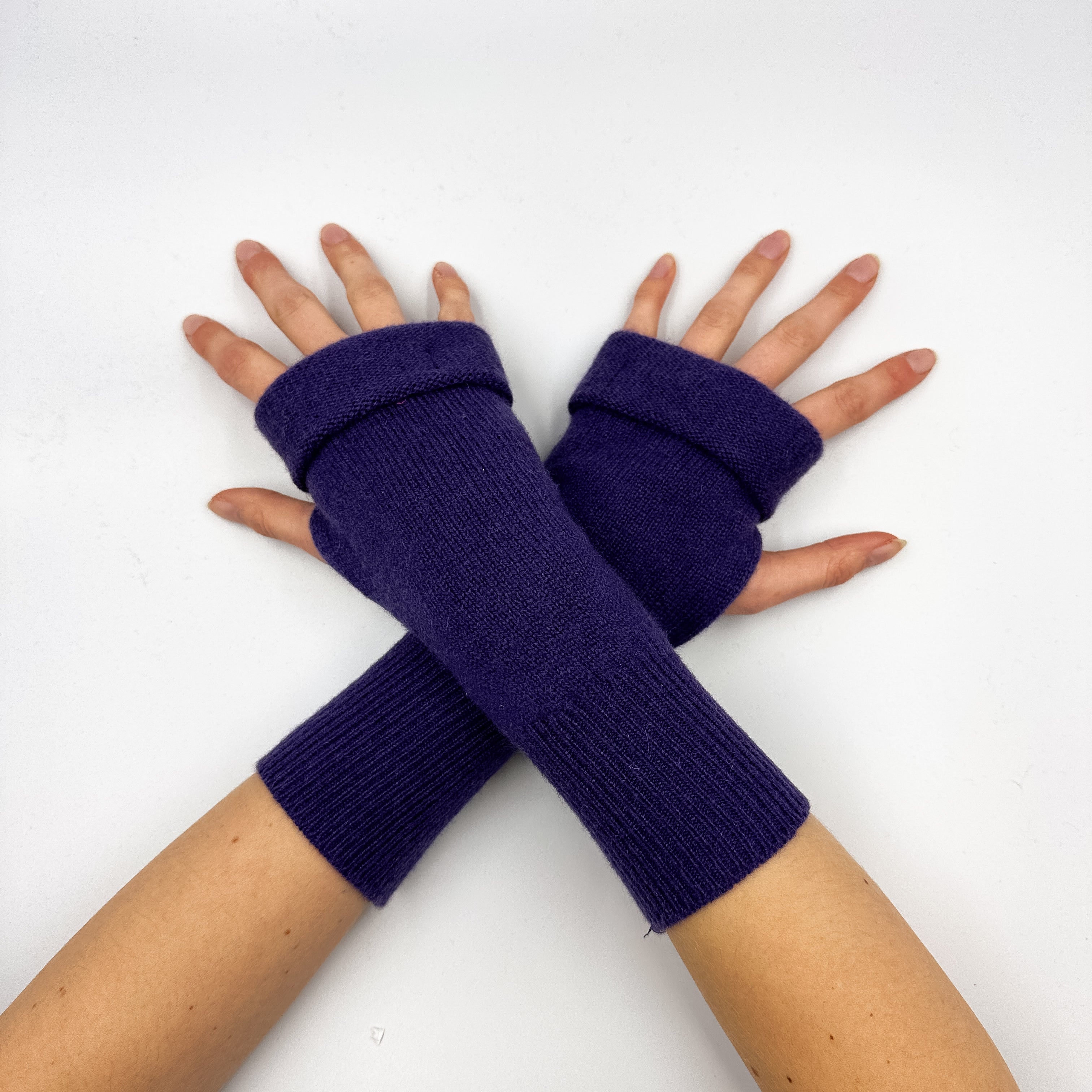 Eggplant Purple Fingerless Gloves