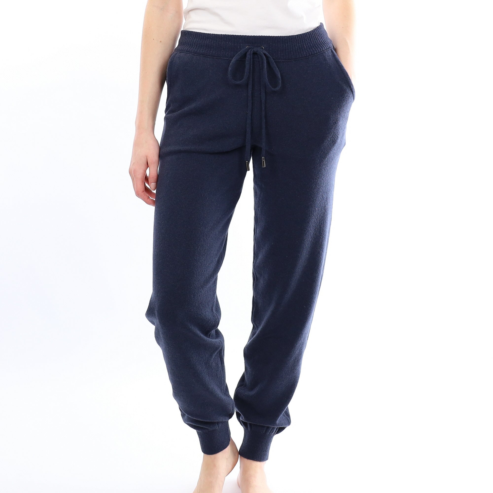 Brand New Scottish Midnight Blue Chunky Cashmere Lounge Pants Small