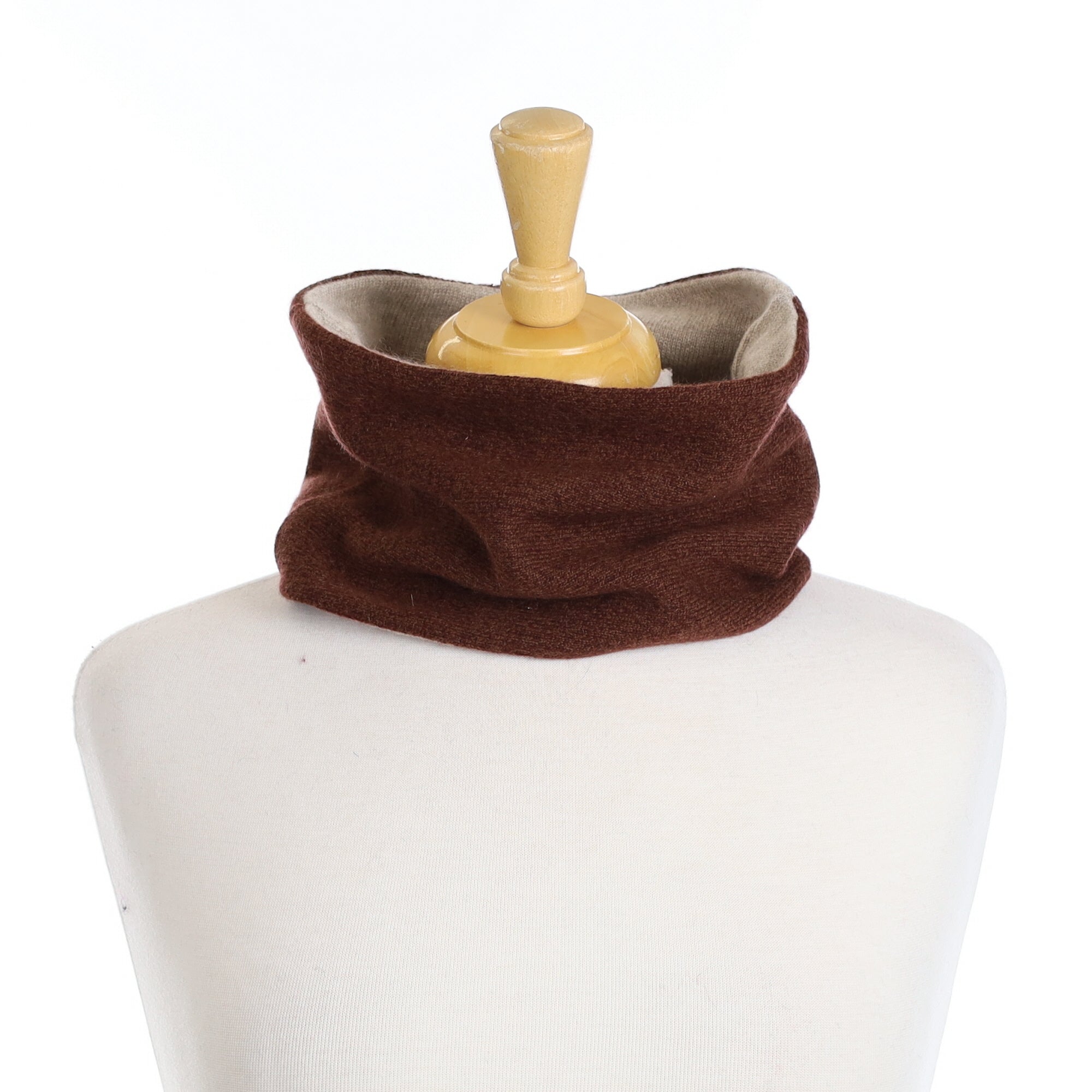 Oatmeal and Chestnut Brown Neck Warmer