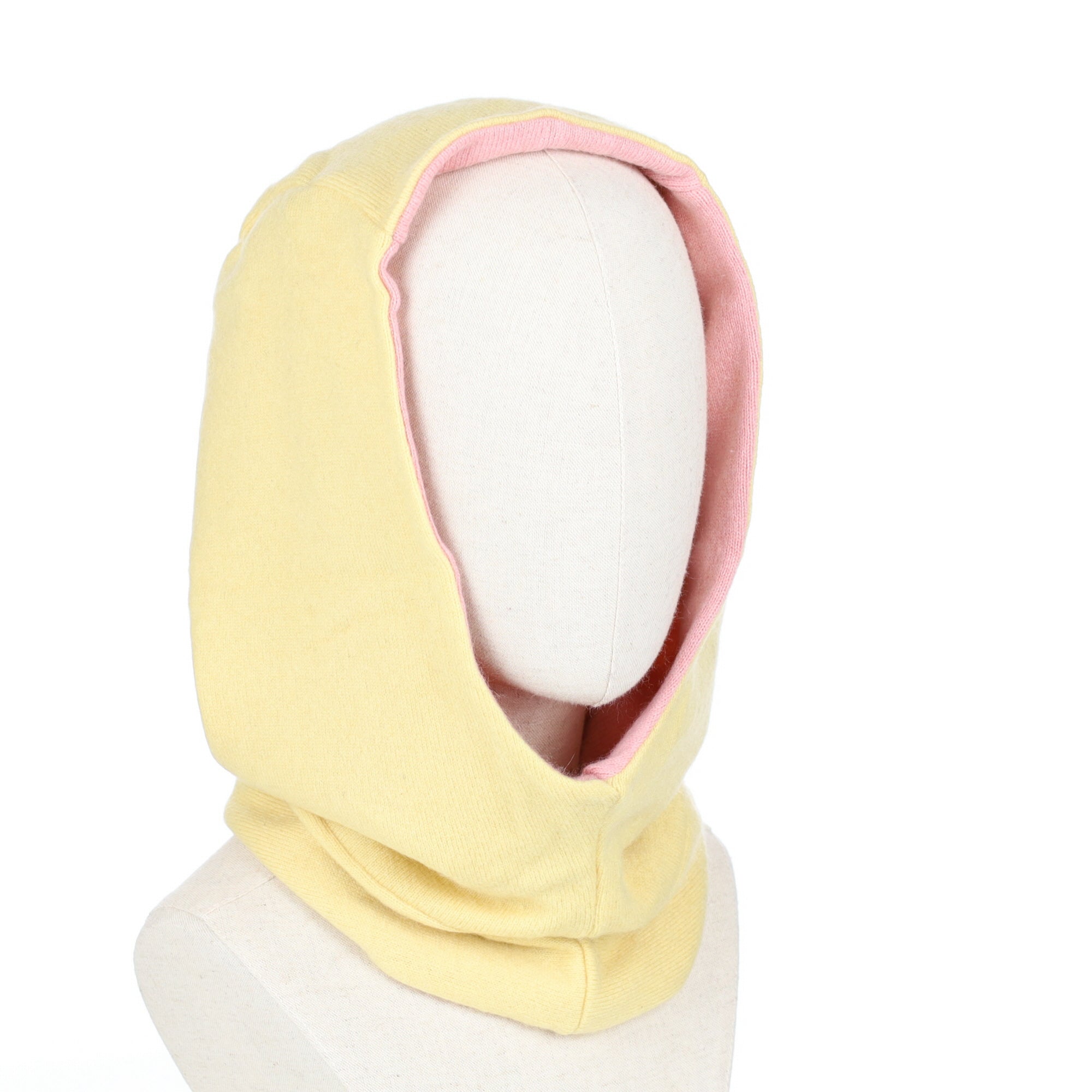 Blush Pink and Primrose Luxury Reversible Cashmere Hood Unisex