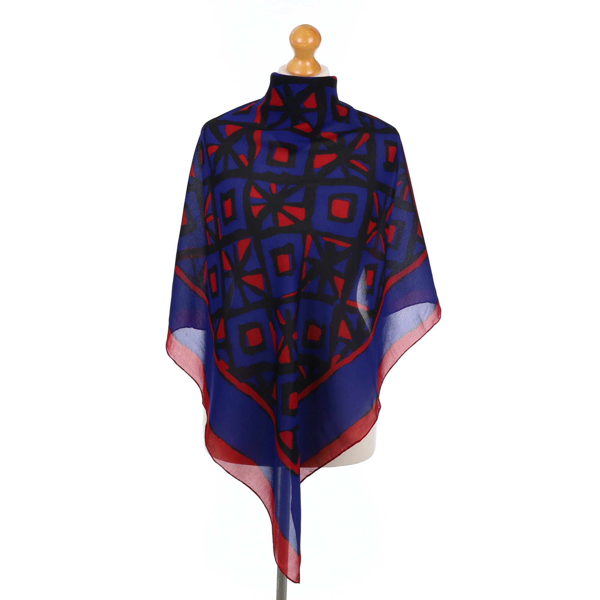 Brand New Carlisle Blue and Red Silk Scarf