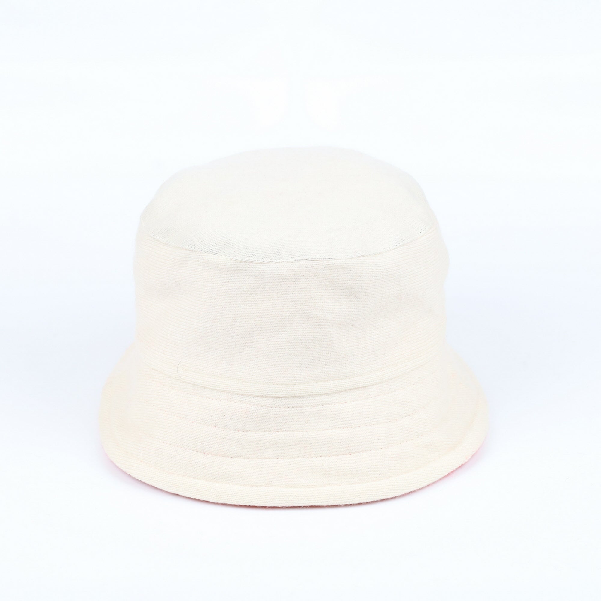 Berry Red and Ivory Reversible Cashmere Bucket Hat Small