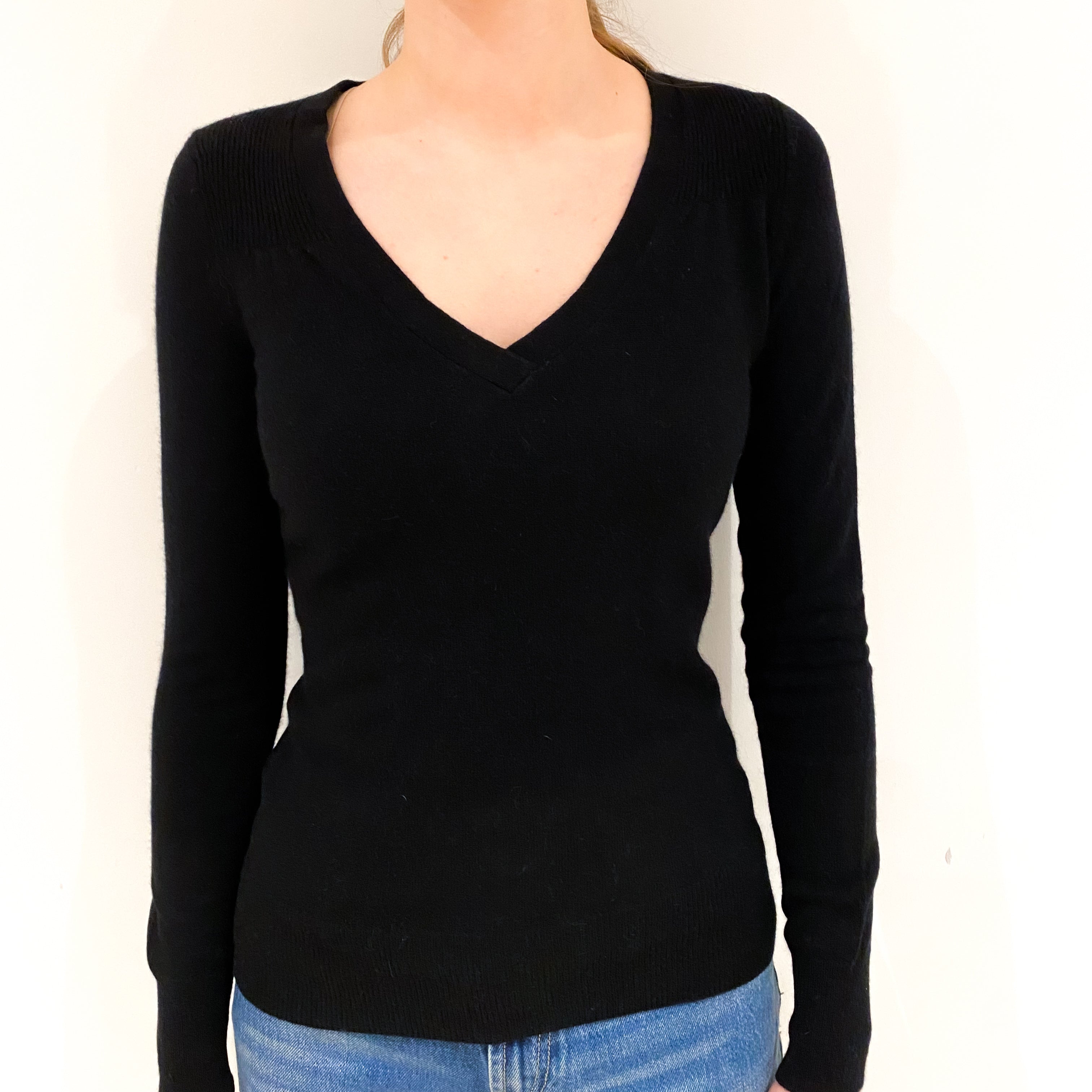 Black V-Neck Jumper Extra Small