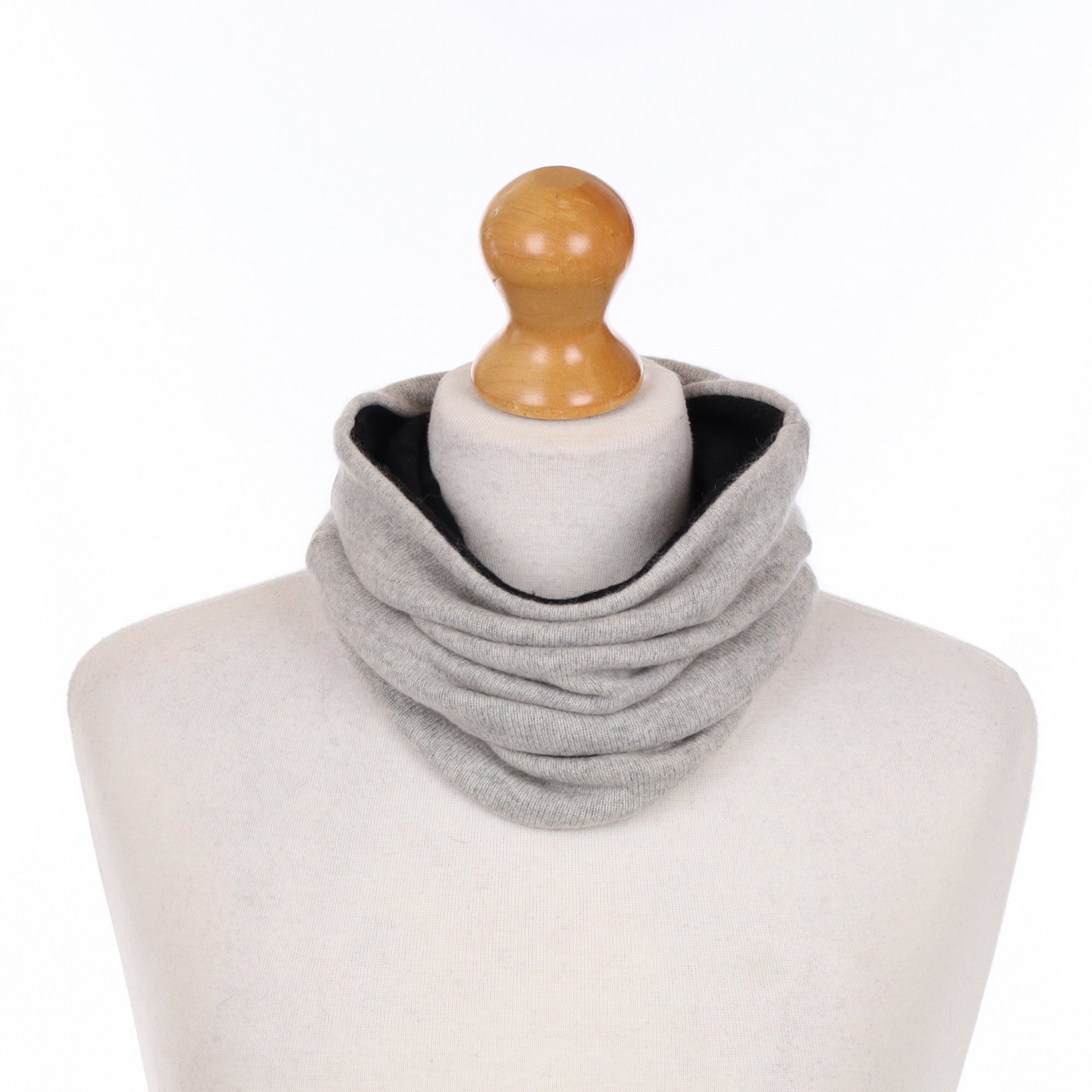 Men’s Smoke Grey and Black Luxury Double Layered Snood