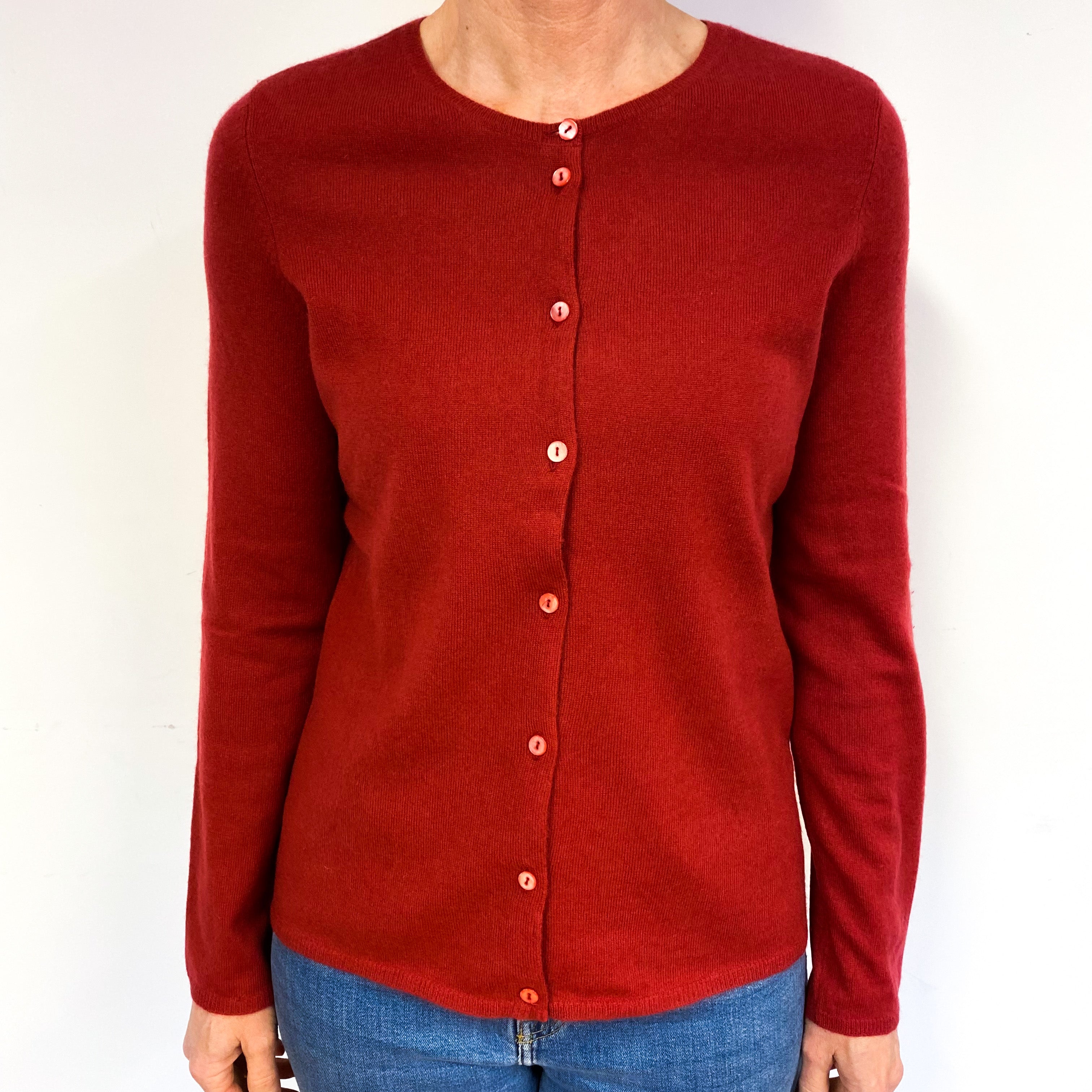 Rust Red Cashmere Cardigan Medium