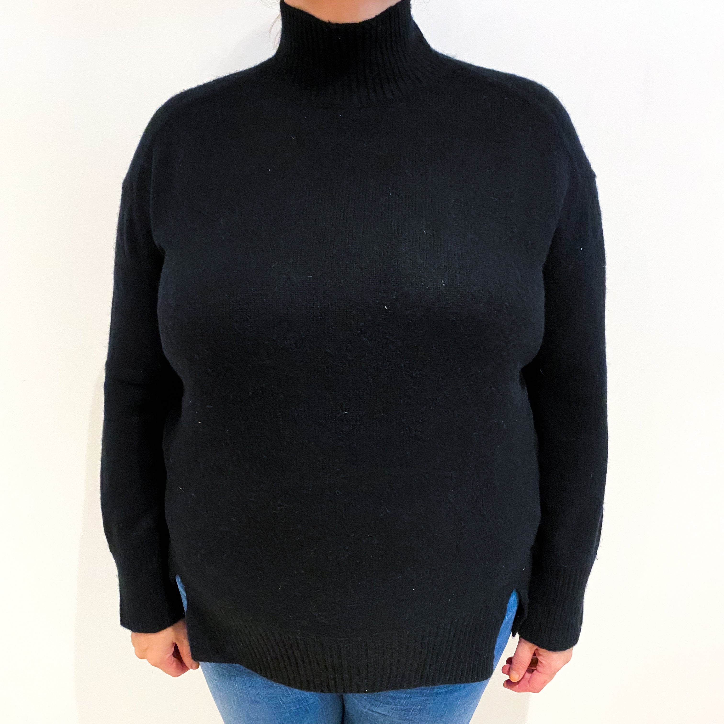 Vince Black Cashmere Turtle Neck Jumper Extra Large