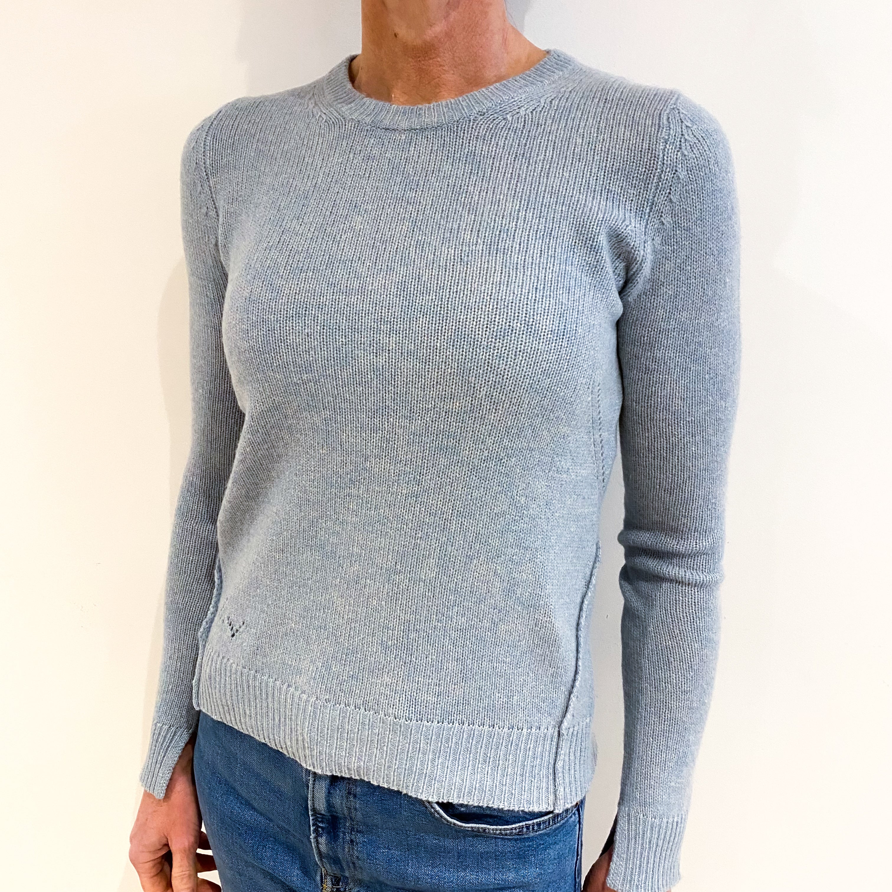 Zadig & Voltaire Opal Blue Cashmere Crew Neck Jumper Small