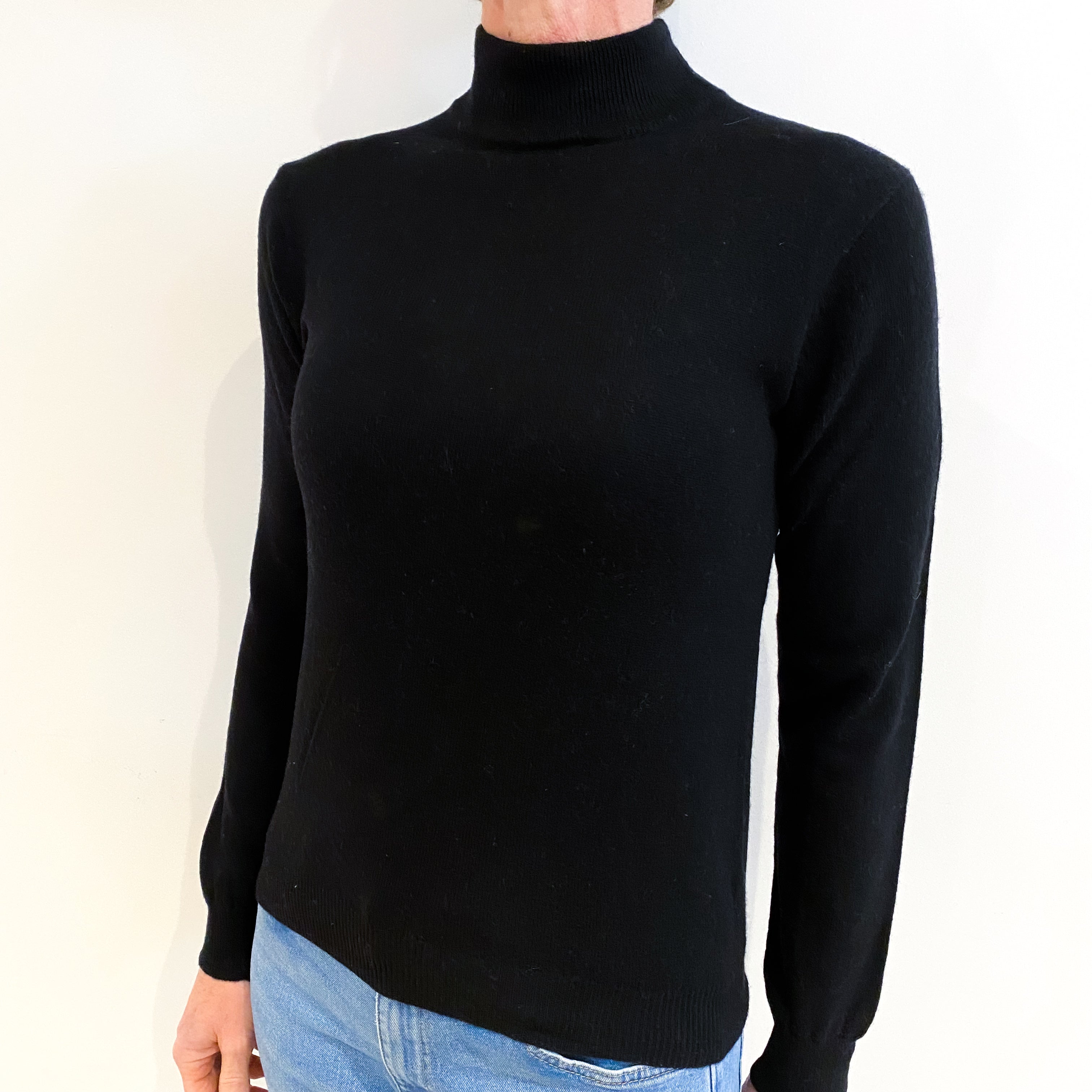 Black Cashmere Turtle Neck Jumper Small