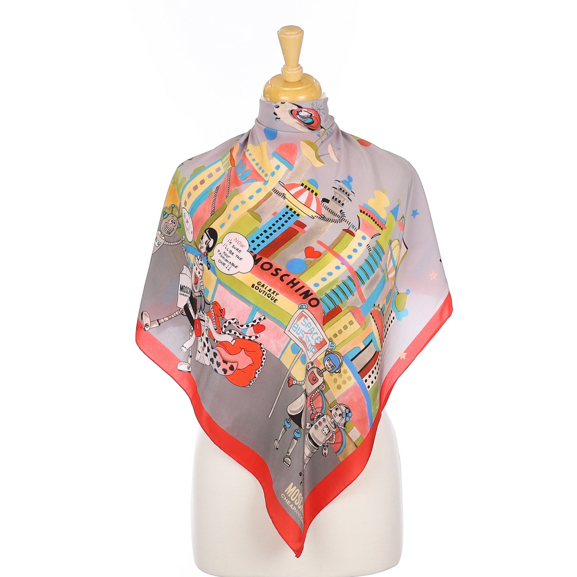 Immaculate Moschino Space Boutique Designer Silk Scarf