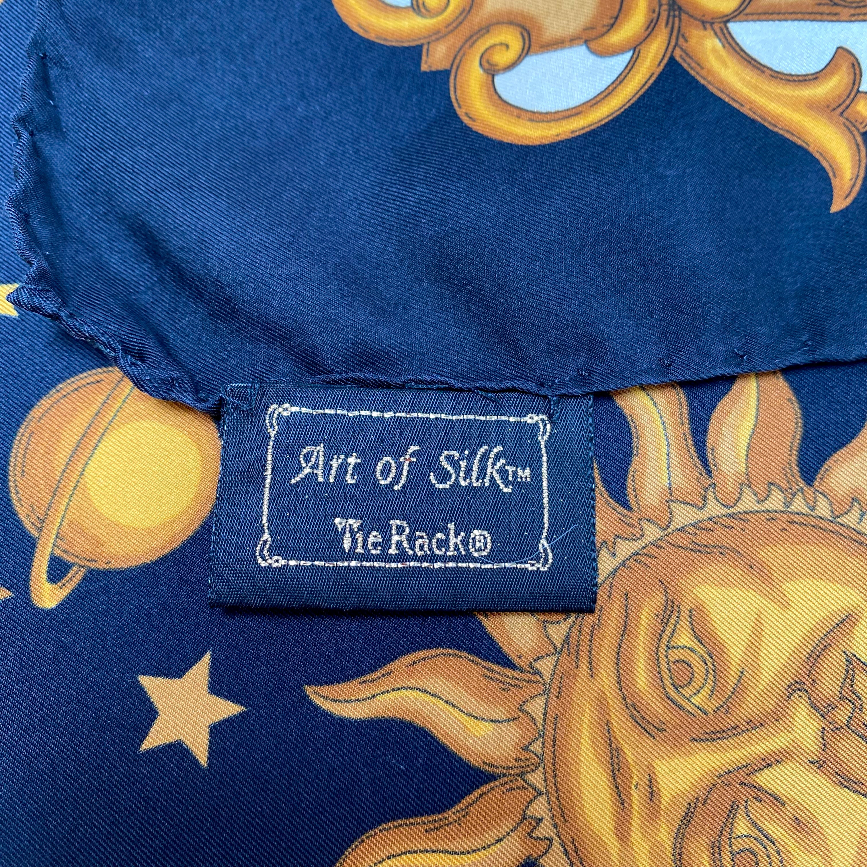 Zodiac Design Vintage Silk Scarf