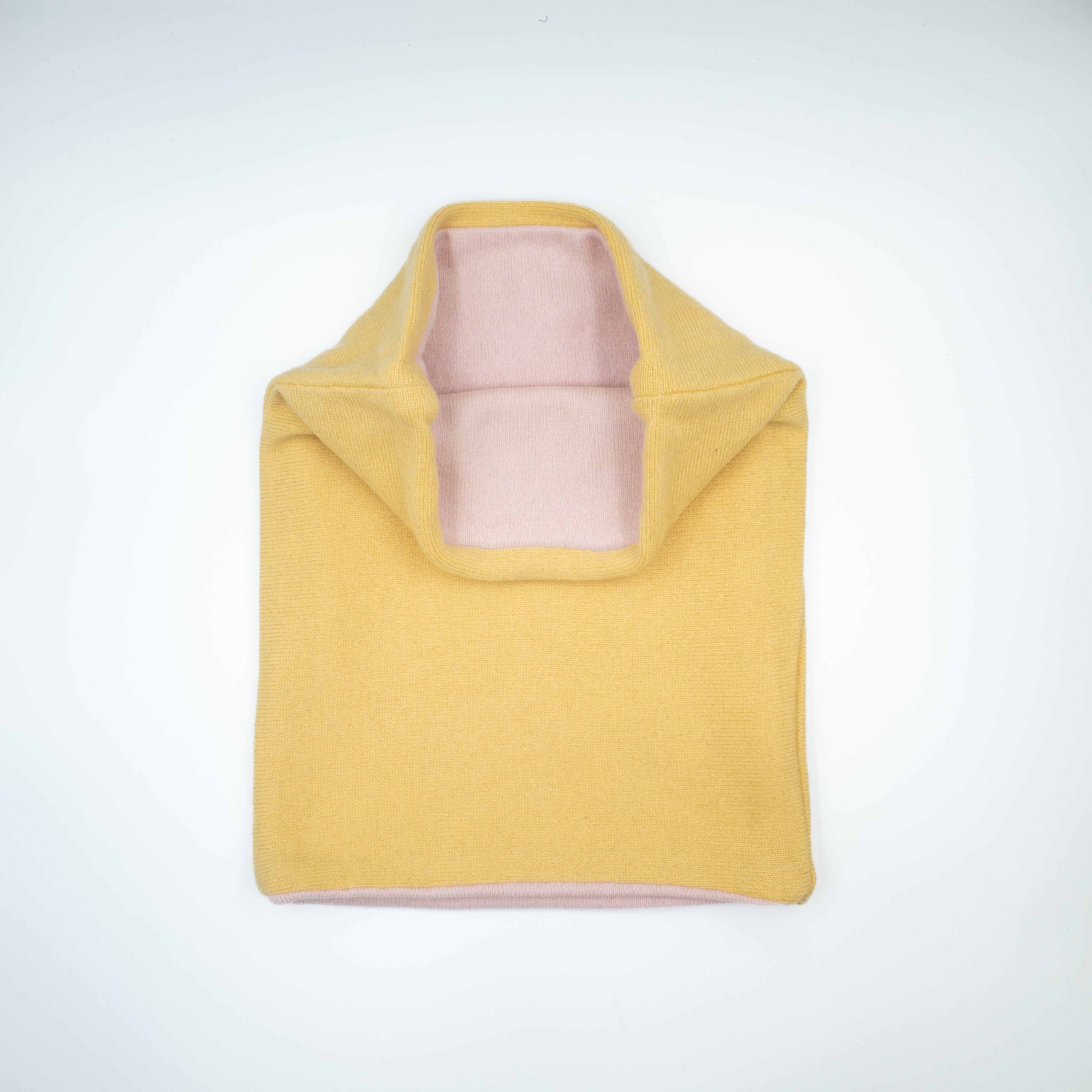 Custard Yellow and Pink Luxury Double Layered Snood