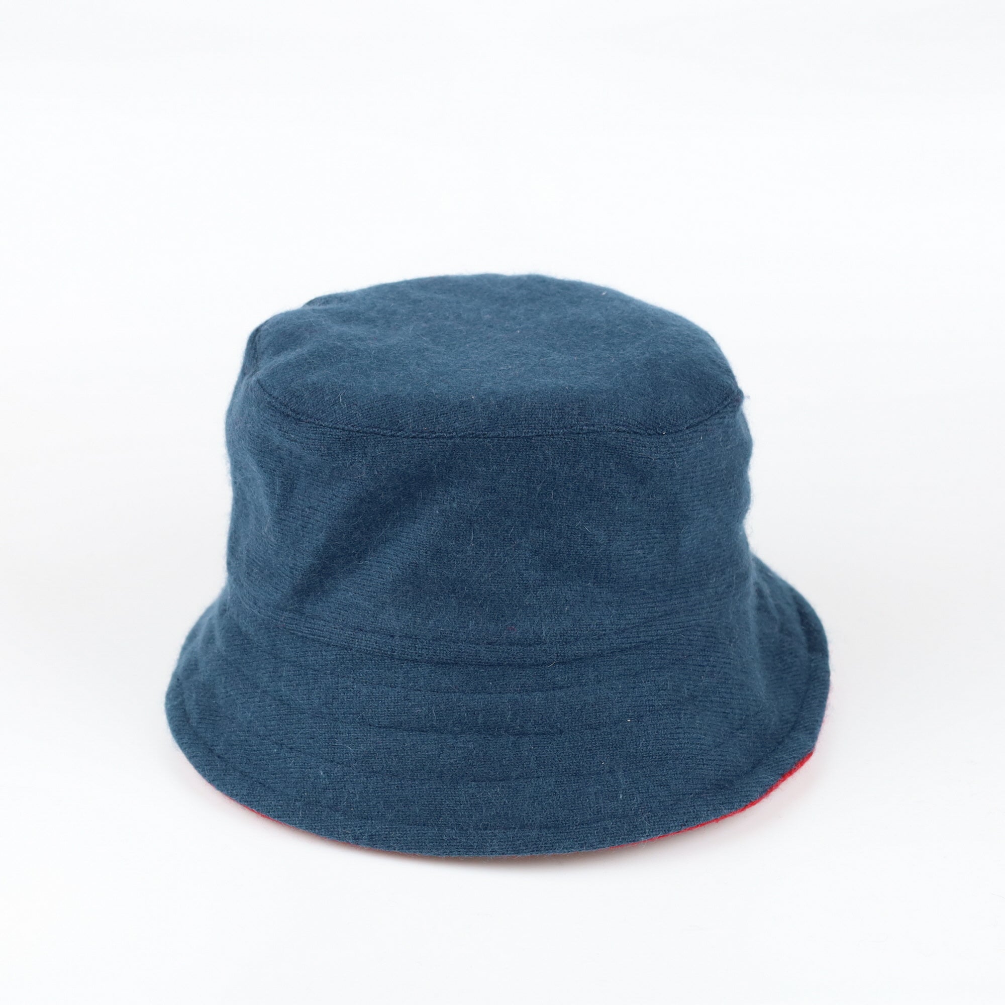 Crimson Red Reversible Cashmere Bucket Hat Small