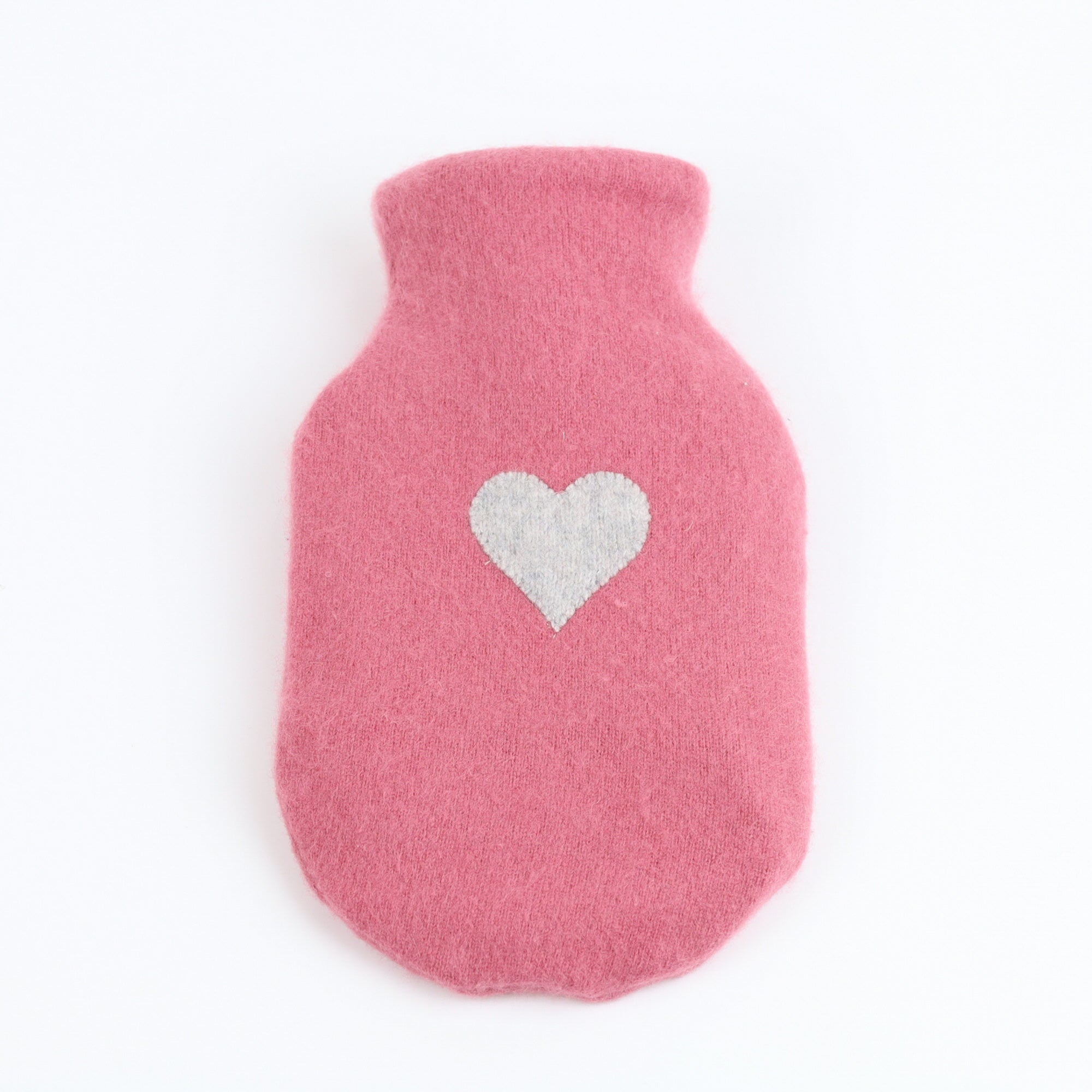 Heather Pink and Grey Small Cashmere Hot Water Bottle