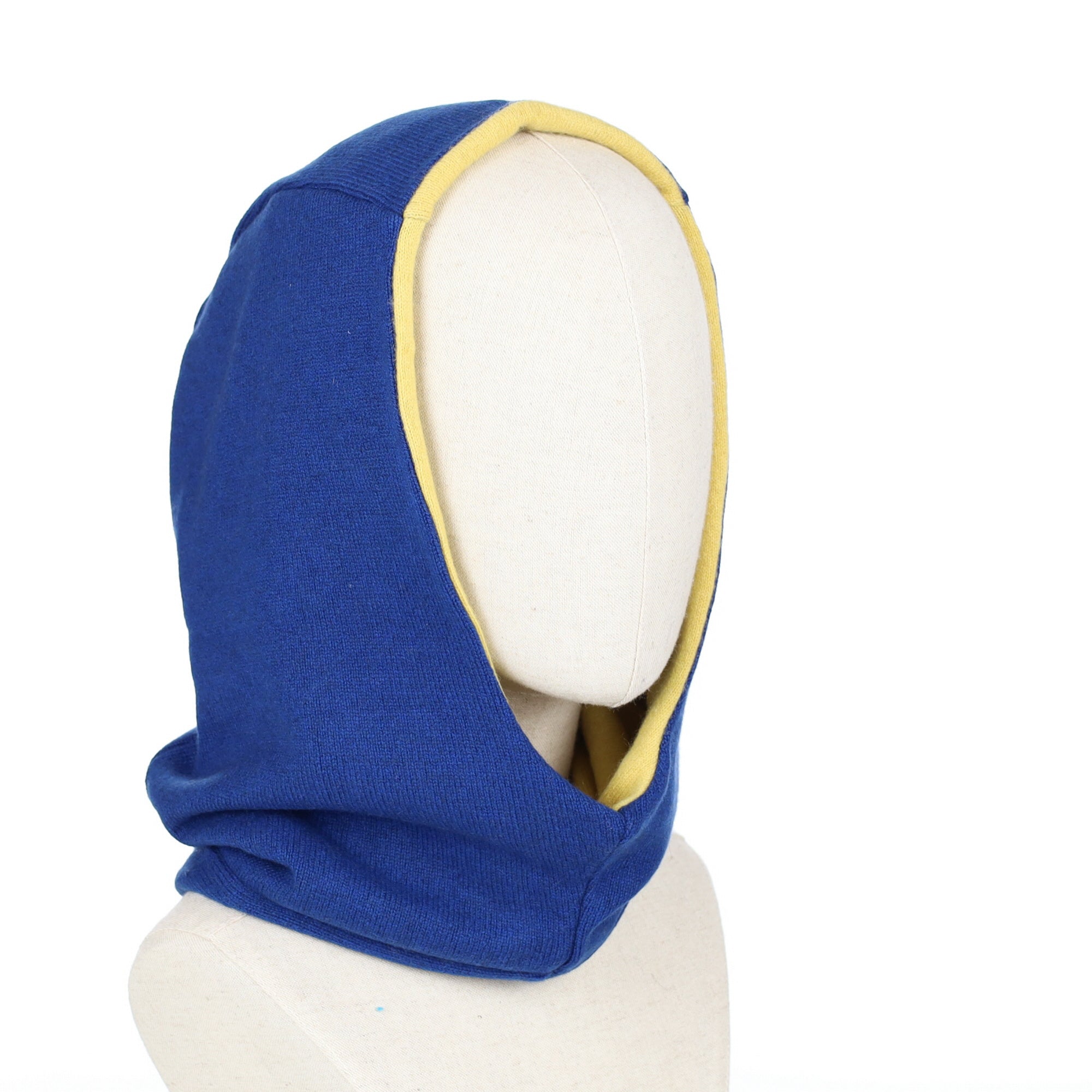 Admiral Blue and Yellow Luxury Reversible Cashmere Hood Unisex