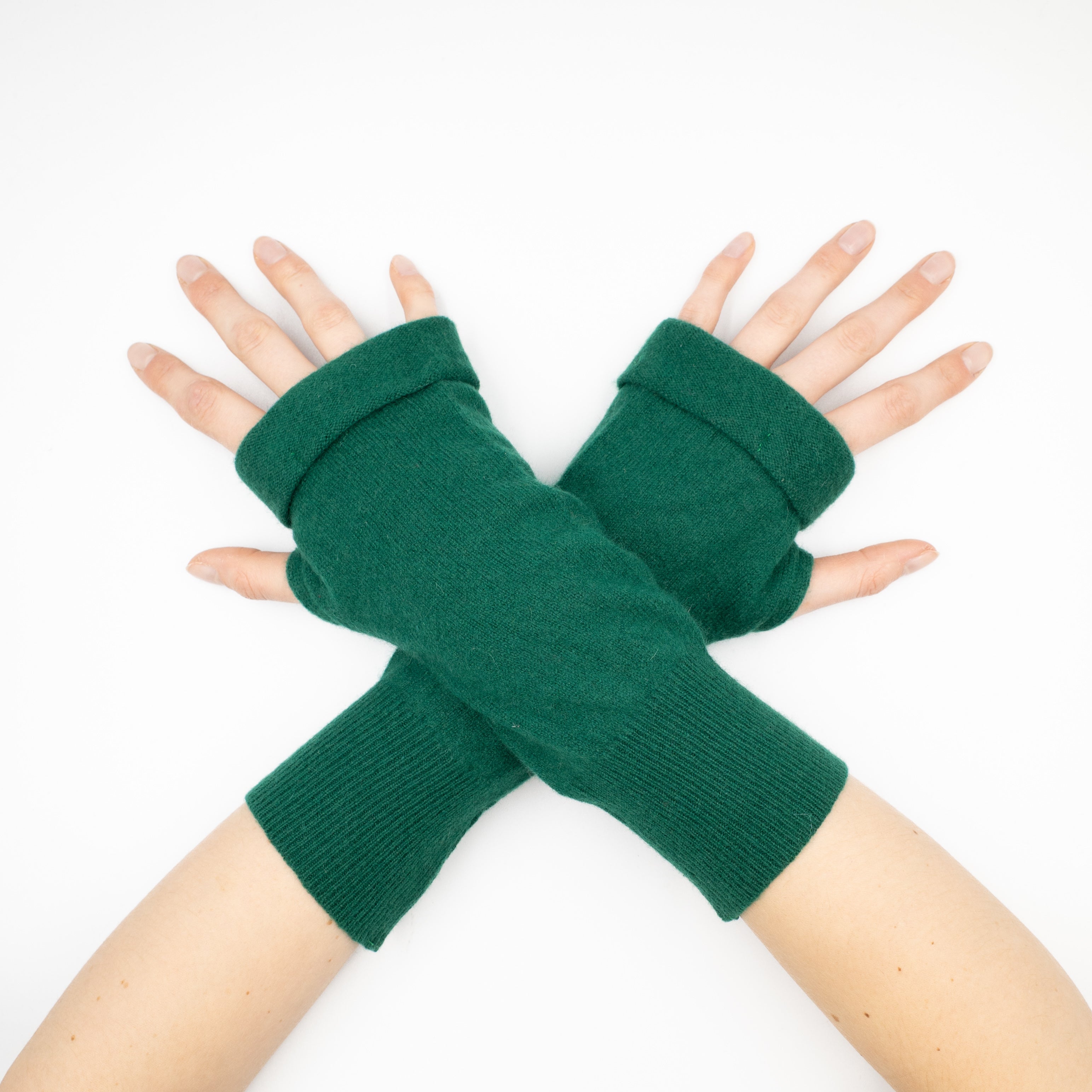 Dark Shamrock Green Fingerless Gloves