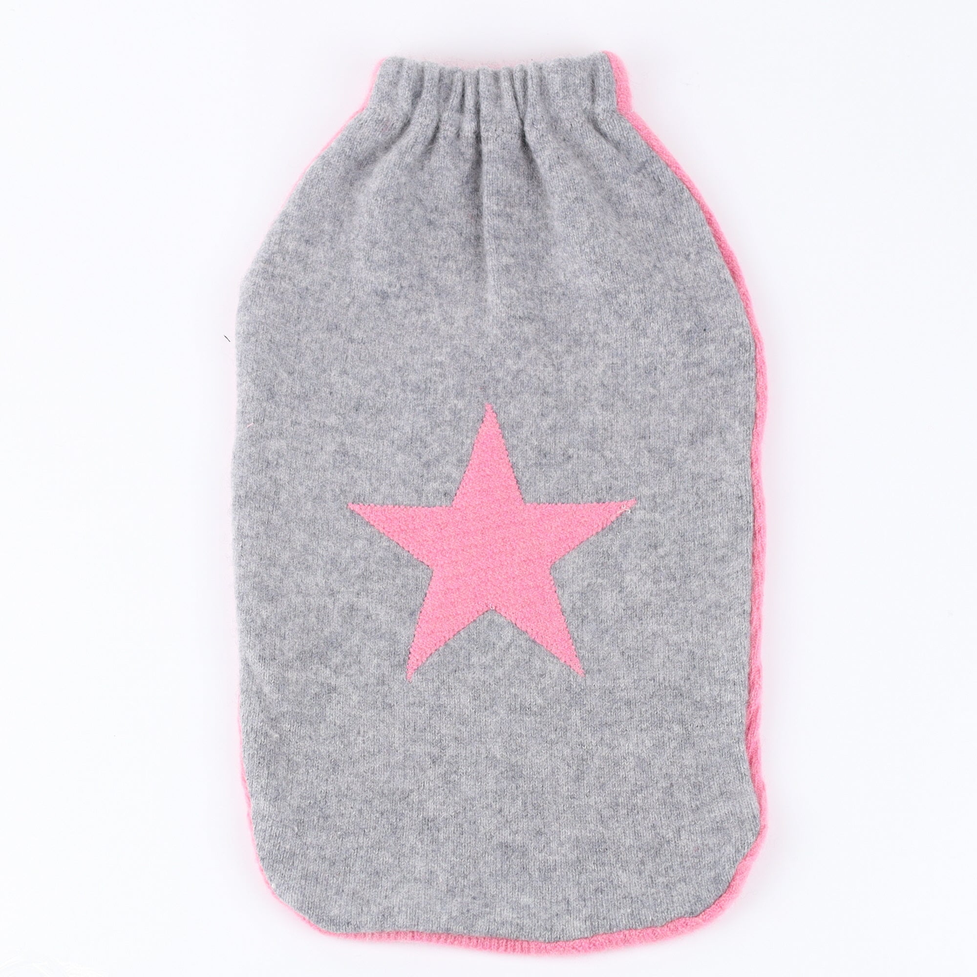 Ash Grey and Pink Cashmere Large Hot Water Bottle